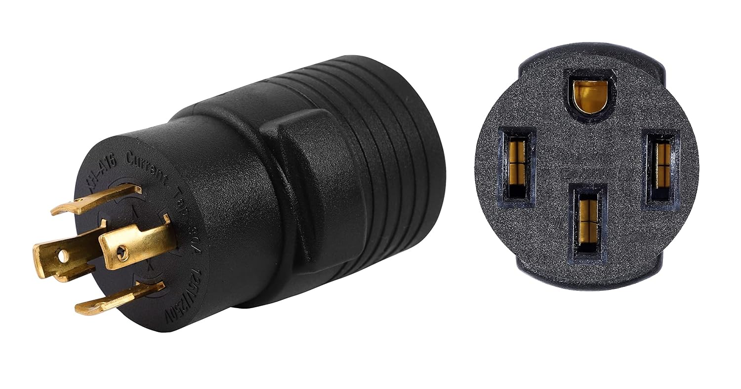 ONETAK NEMA L14-30P to 14-50R Power Cord Adapter, 30 Amp Twist Lock 4 Prong Male Plug to 50 Amp 4 Prong Female Receptacle, 120V/240V, for Generator, RV, Welder, Dryer (Compact)
