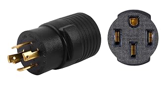 ONETAK NEMA L14-30P to 14-50R Power Cord Adapter, 30 Amp Twist Lock 4 Prong Male Plug to 50 Amp 4 Prong Female Receptacle, 120V/240V, for Generator, RV, Welder, Dryer Compact