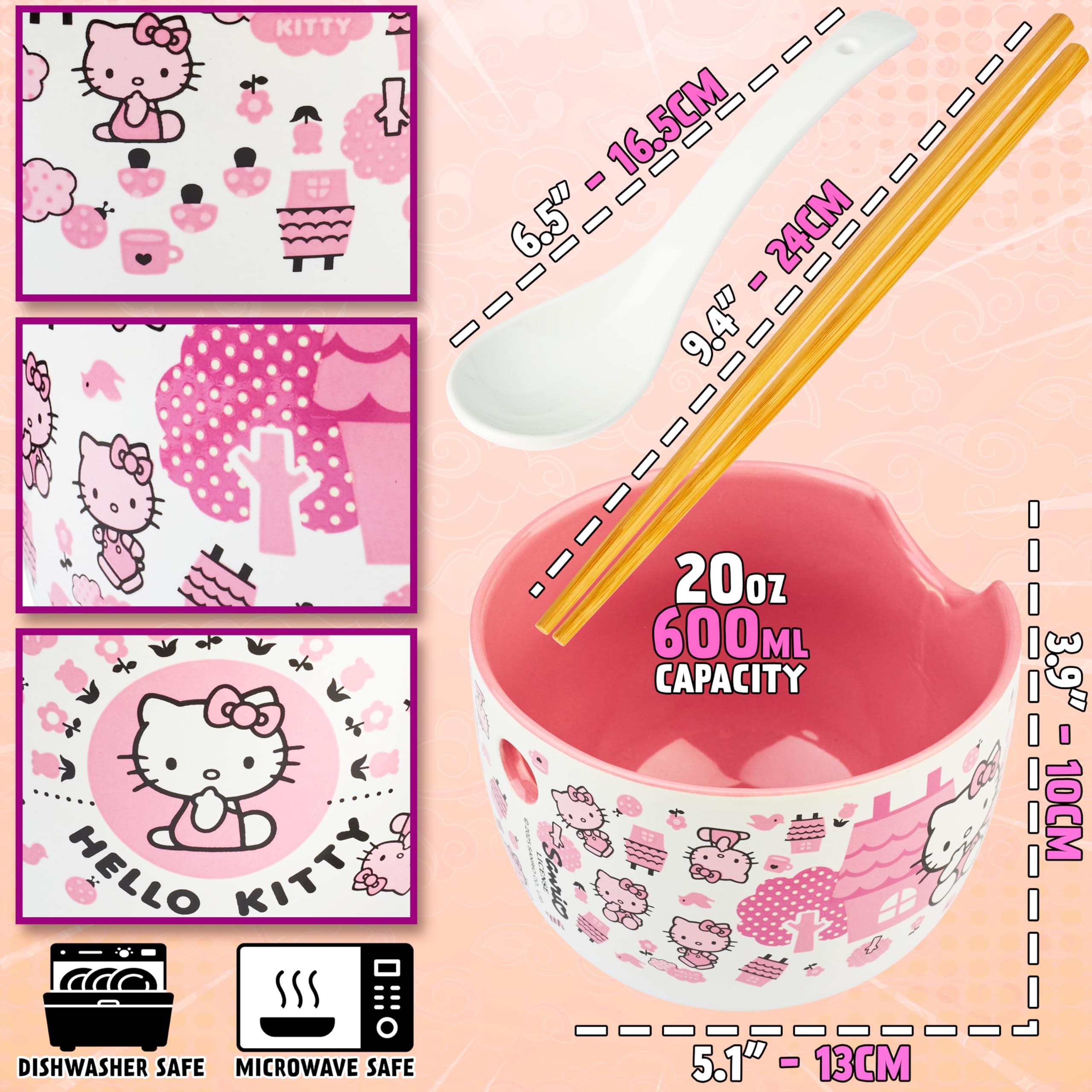サンリオ Hello Kitty ボウルとスプーン セット Amazon.com: Get Trend Hello Kitty Sanrio Ramen Bowl 3 Pc Set with