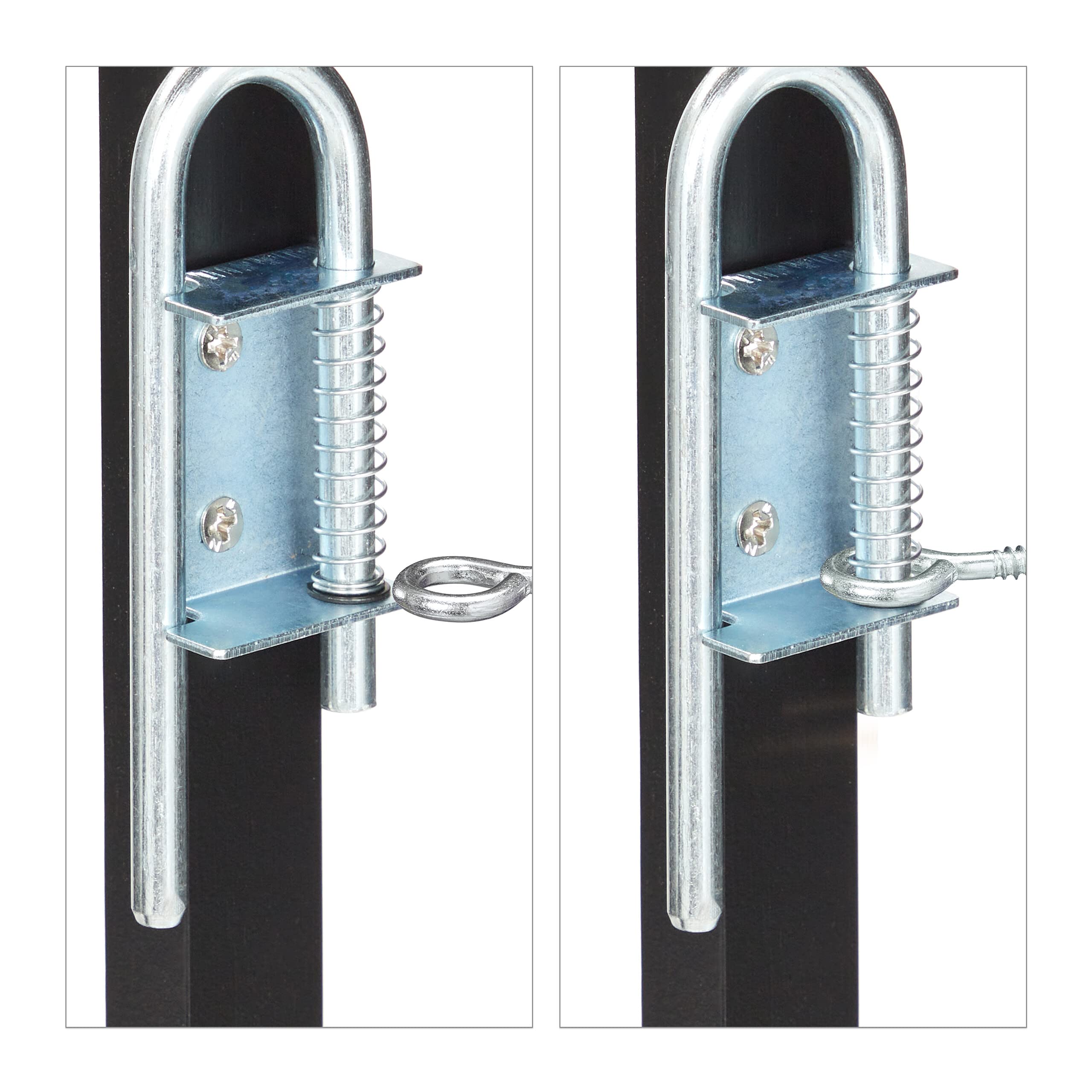 Relaxdays Cancelletto di Sicurezza per Cani, Barriera Porte e Scale, Allungabile 118 cm, Alto 69-82,5 cm, in bambù, Nero