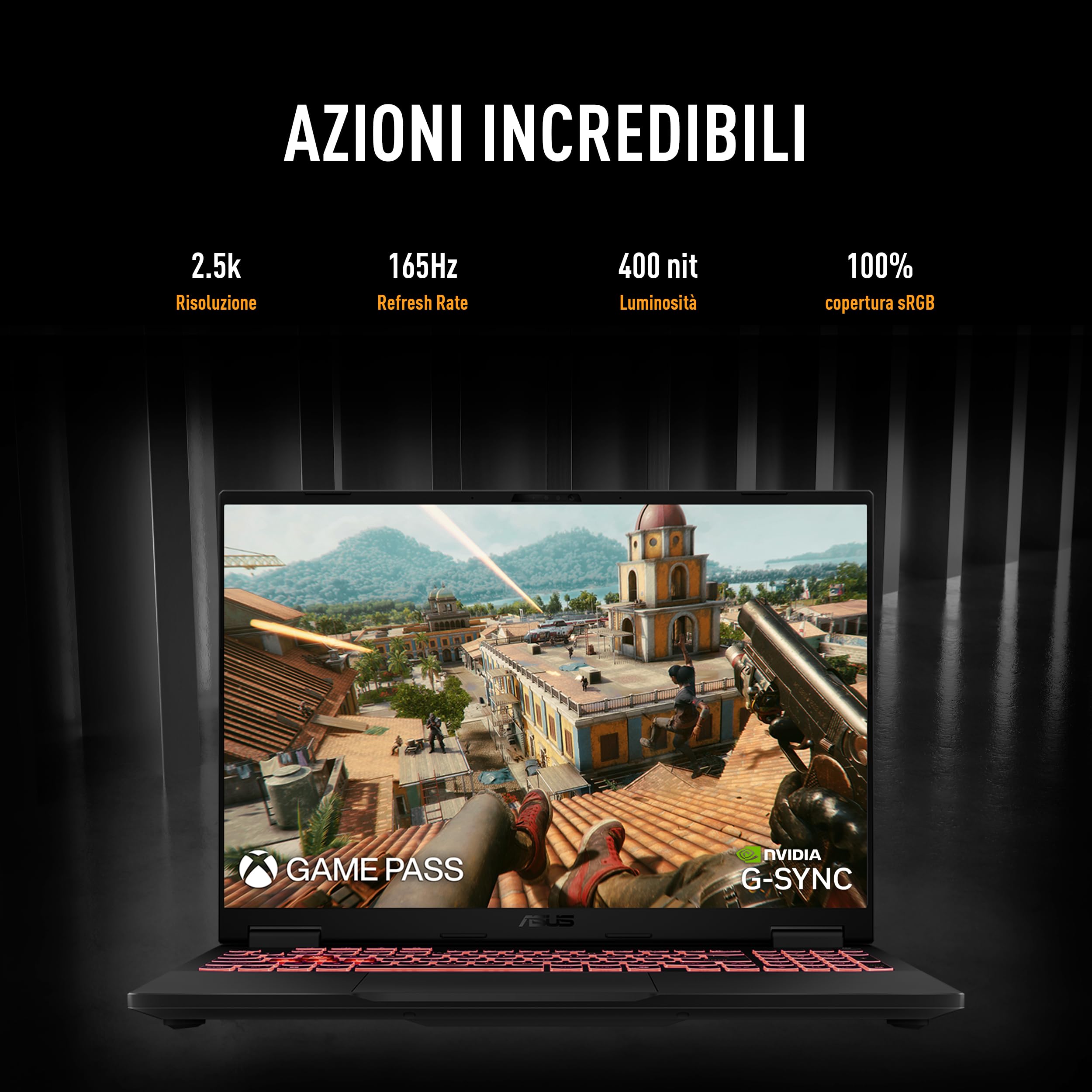 ASUS TUF Gaming A16 FA608UH#B0DYF198SY, Notebook con Monitor da 16" Anti-glare, 165Hz, processore AMD Ryzen™ 7 260, RAM 16GB, 1TB SSD, NVIDIA® GeForce RTX™ 5050 8GB GDDR7, Win11 Home, Grigio