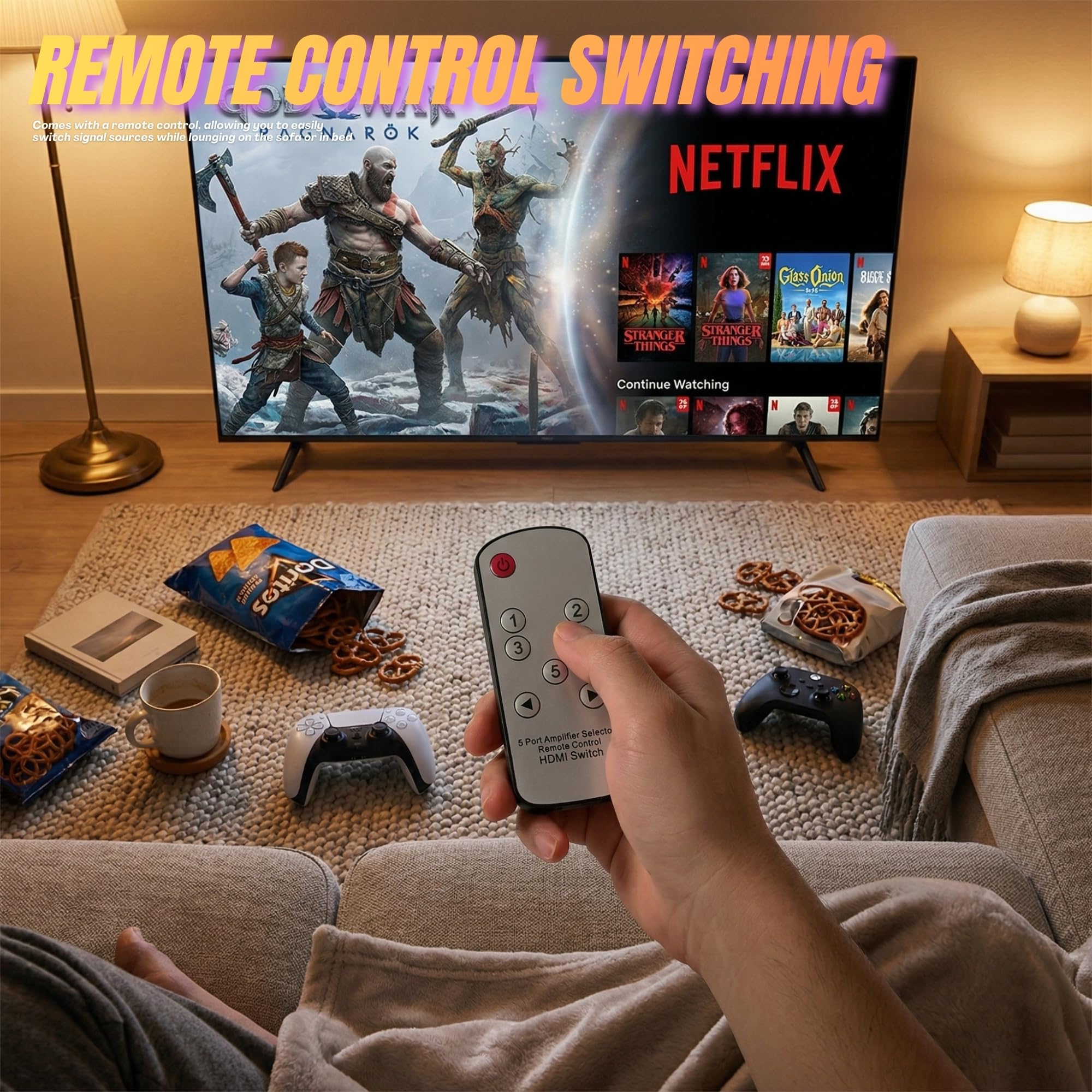 Conmutador HDMI 5 en 1, conmutador HDMI 2.1 8K a 60Hz 4K a 240Hz