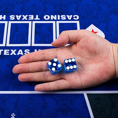 Miniatura 5 de Juego de 5 dados de casino de grado AAA de 0.73 pulgadas con bordes de navaja para juegos de rol, apilamiento de dados, juegos de dados Yahtzee (5