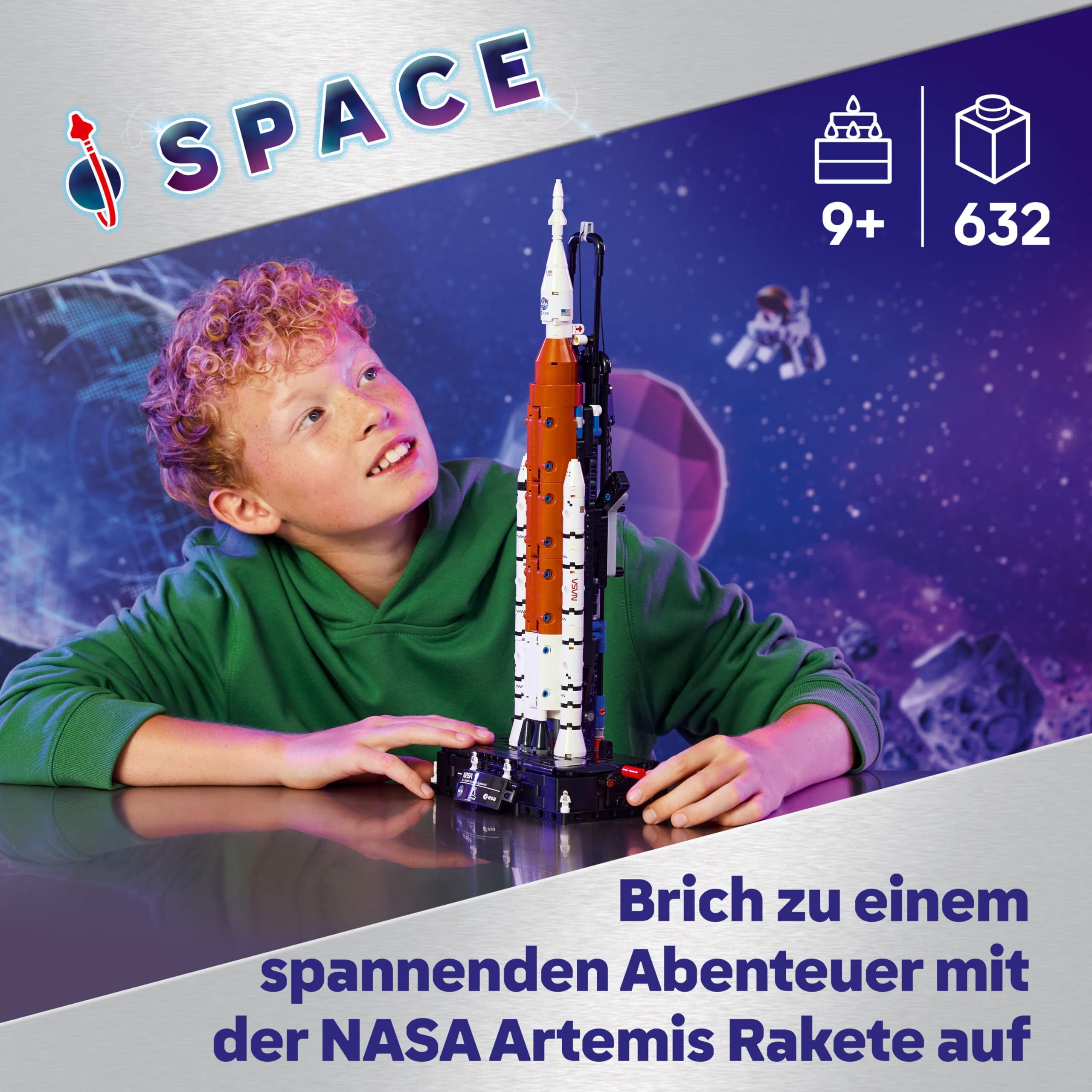 LEGO Technic NASA Artemis SLS-Schwerlastrakete - Kinder Rakete & Raumschiff Spielzeug - Baumodell & Modellbau Konstruktionsspielzeug ab 9 Jahren - Geschenk für Jungen und Mädchen - 42221