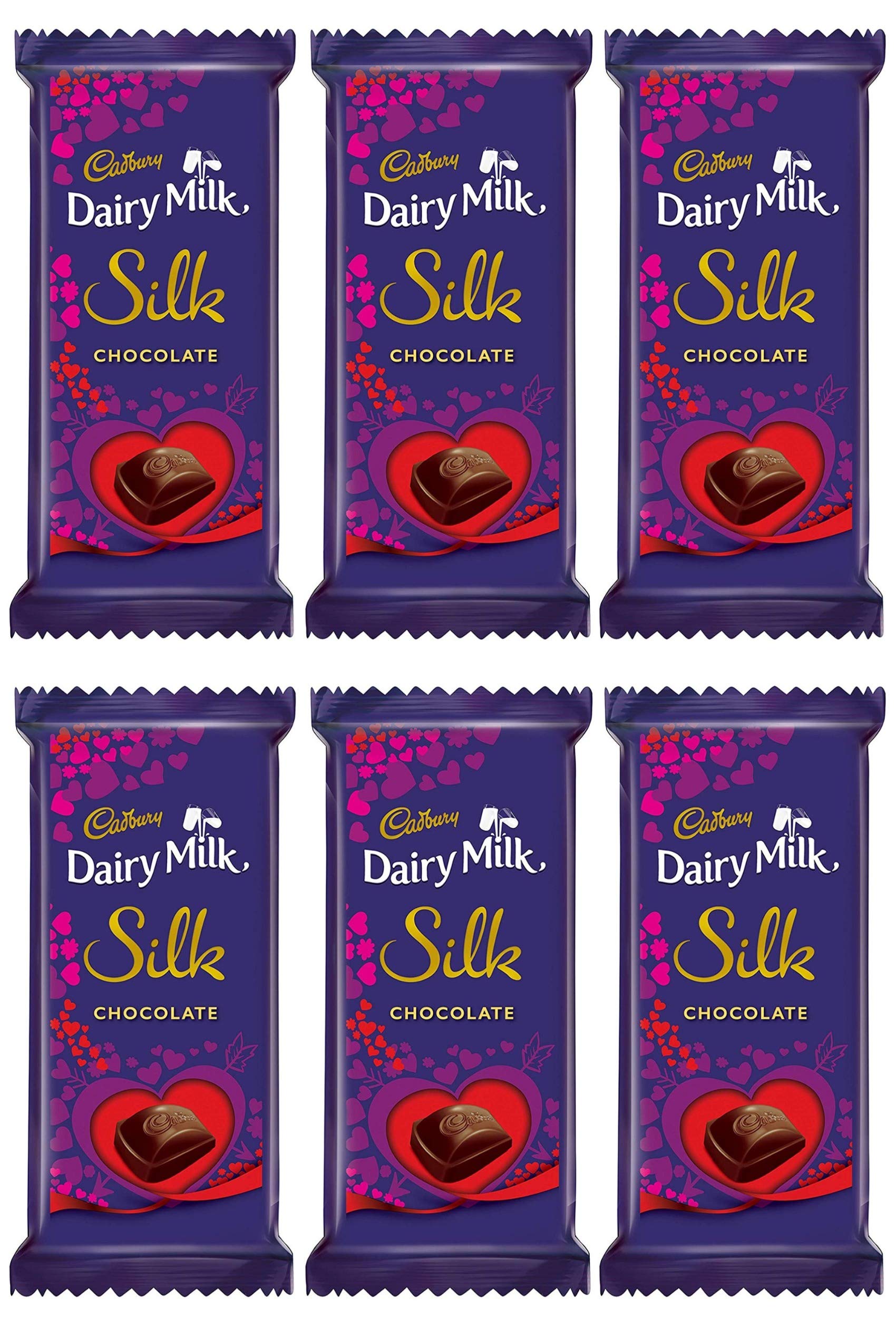 Cadbury Dairy Milk Silk Valentine Chocolate Bar, 6 X 60 G,360 Grams