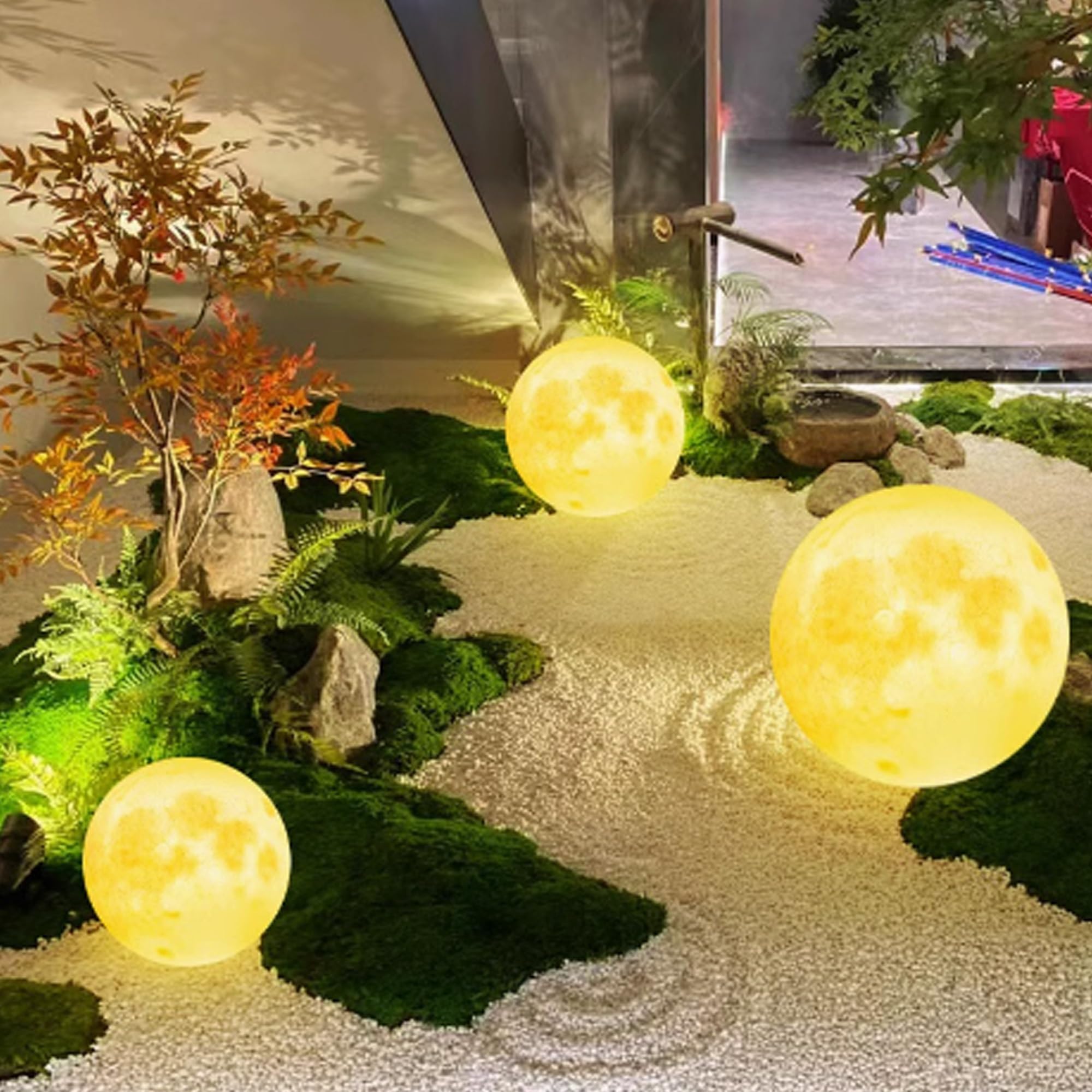Lampada solare da giardino, palle luminose da giardino, Luce da giardino con illuminazione a LED con cambio di colore, IP65 impermeabile, per giardino, vialetti, piscina, prati(40 * 40cm)