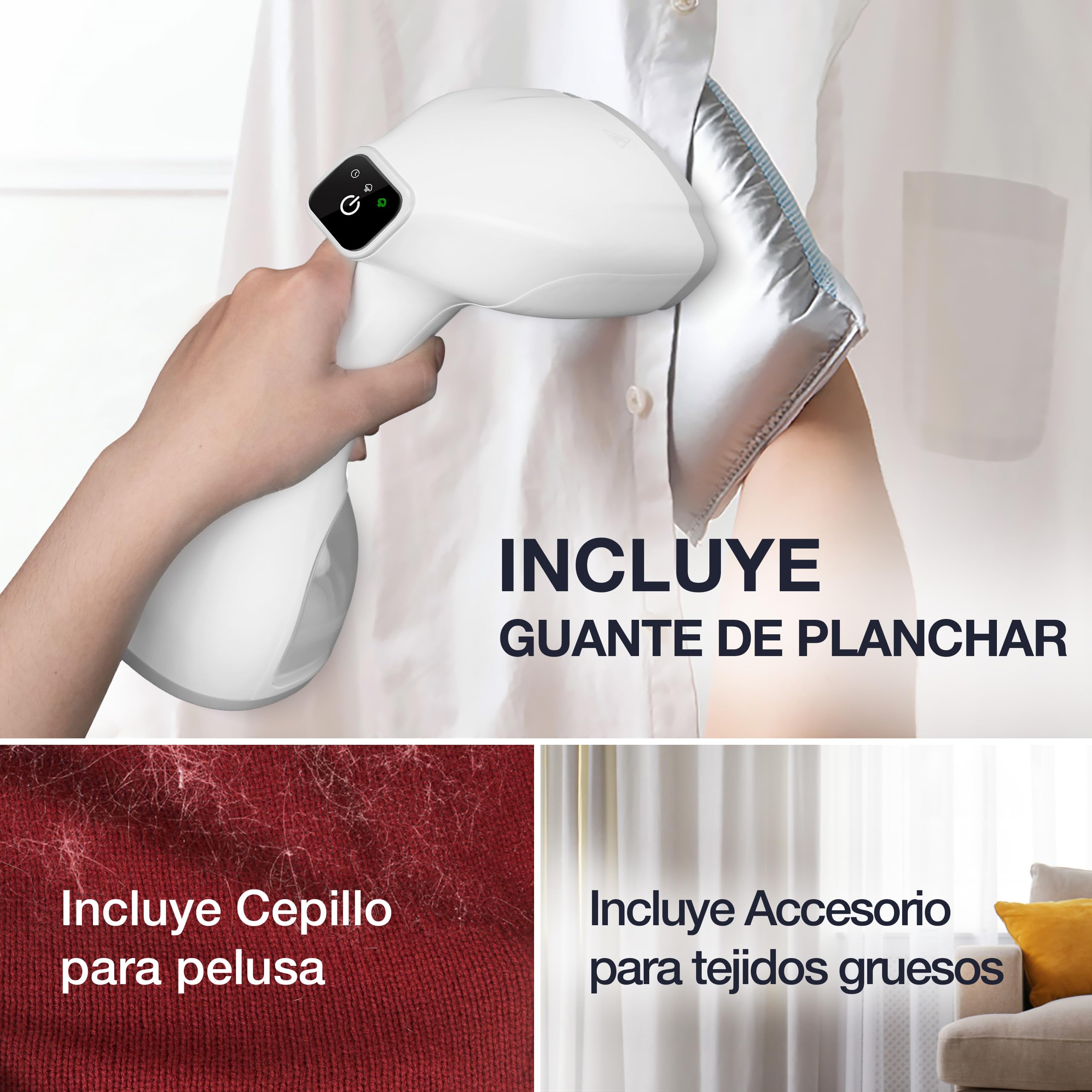 LEBENLANG Plancha de Vapor 1500W - 300ml & Pantalla LCD - Quick & Go Automatik I Plancha Vertical Vapor Plancha Vapor Ropa Plancha Ropa Vapor Plancha Vapor Vertical Steamer Plancha Ropa Vertical