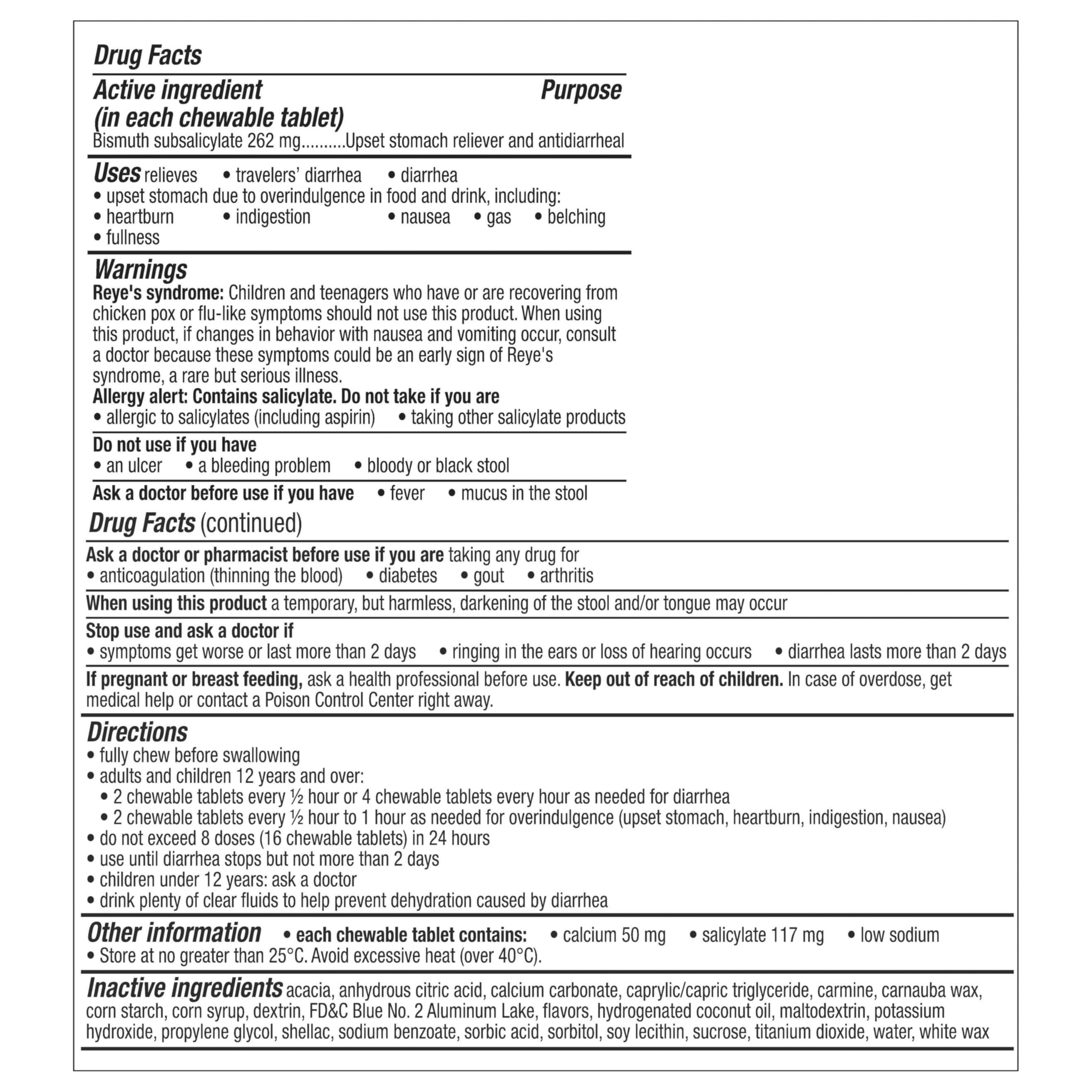 Pepto Bismol Berry Mint Chews, Upset Stomach Relief, Nausea Relief, Heartburn Relief, Indigestion Relief, Anti Diarrhea Medication for Adults - 5 Symptom Fast Relief, 48 Chewable Tablets — Amazon image 8