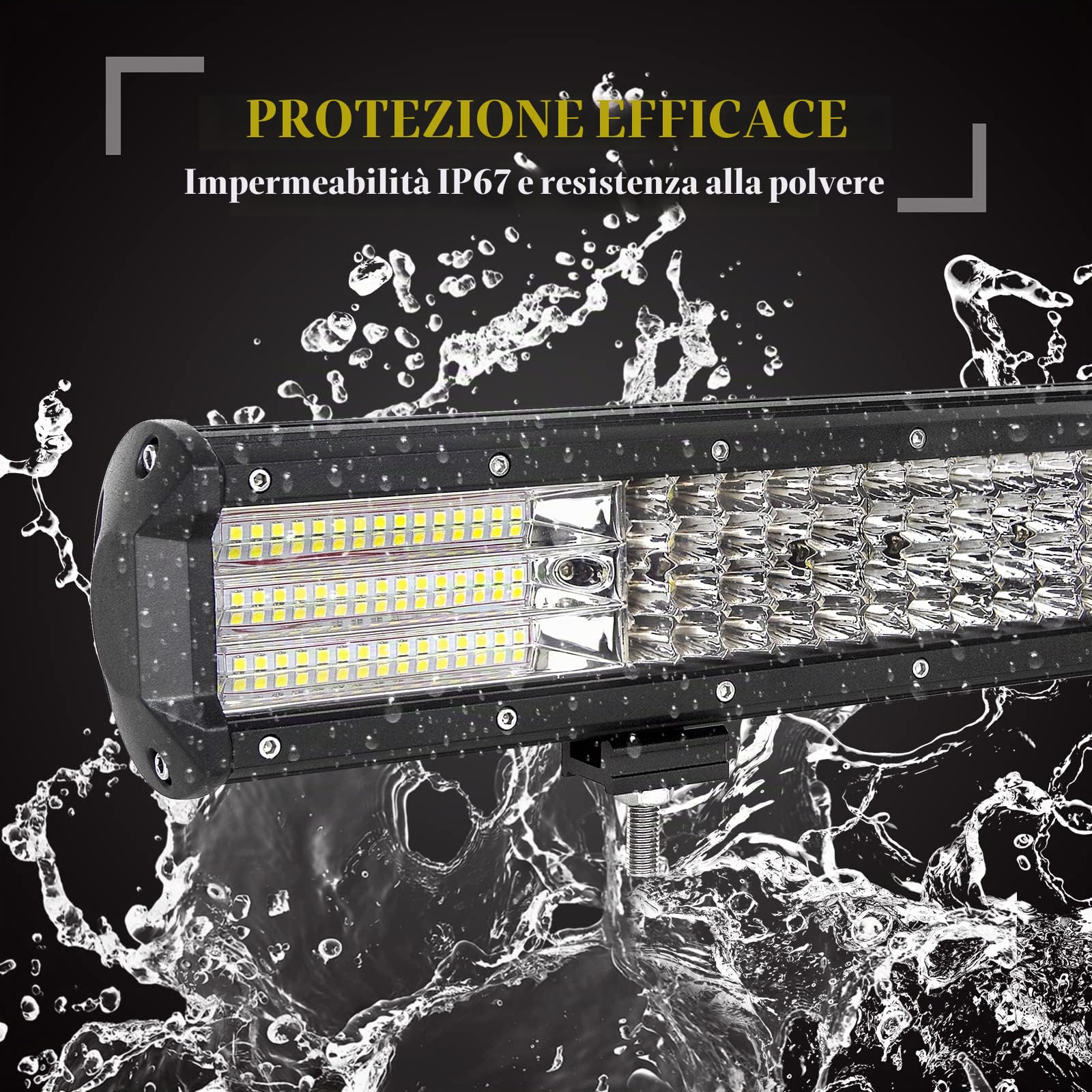 SKYWORLD 20 pollici 50 cm 510W Barra Led con Bull Bar Staffa y Cablaggio | Barra Luminosa Fuoristrada Led Bar, Fari Luci di Lavoro per 4x4 Auto Offroad Camion Veicoli SUV, Impermeabile 6000K Bianco