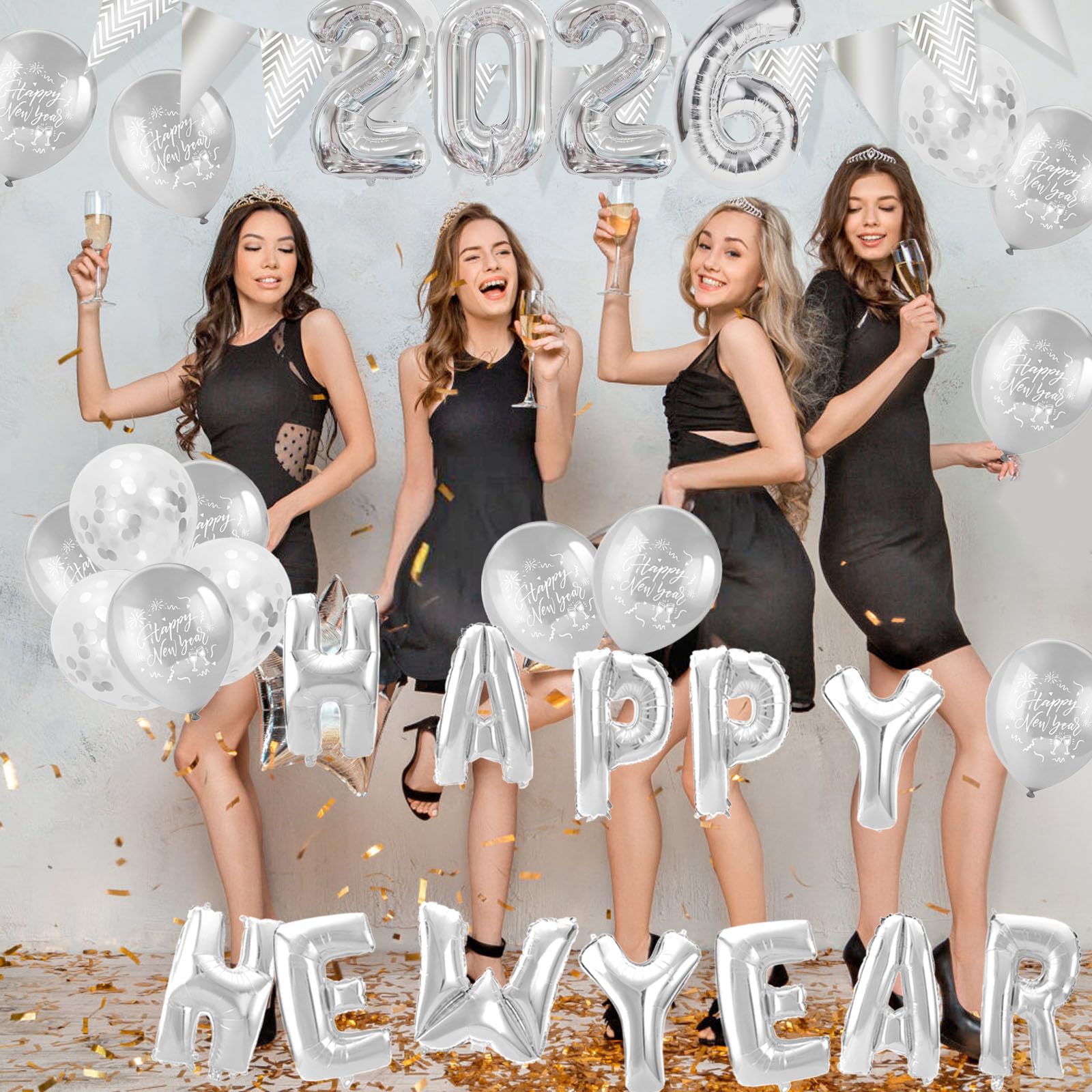 Nouvel An Deco Nouvel An 2026, Ballons Décoratifs Pour Le 2026