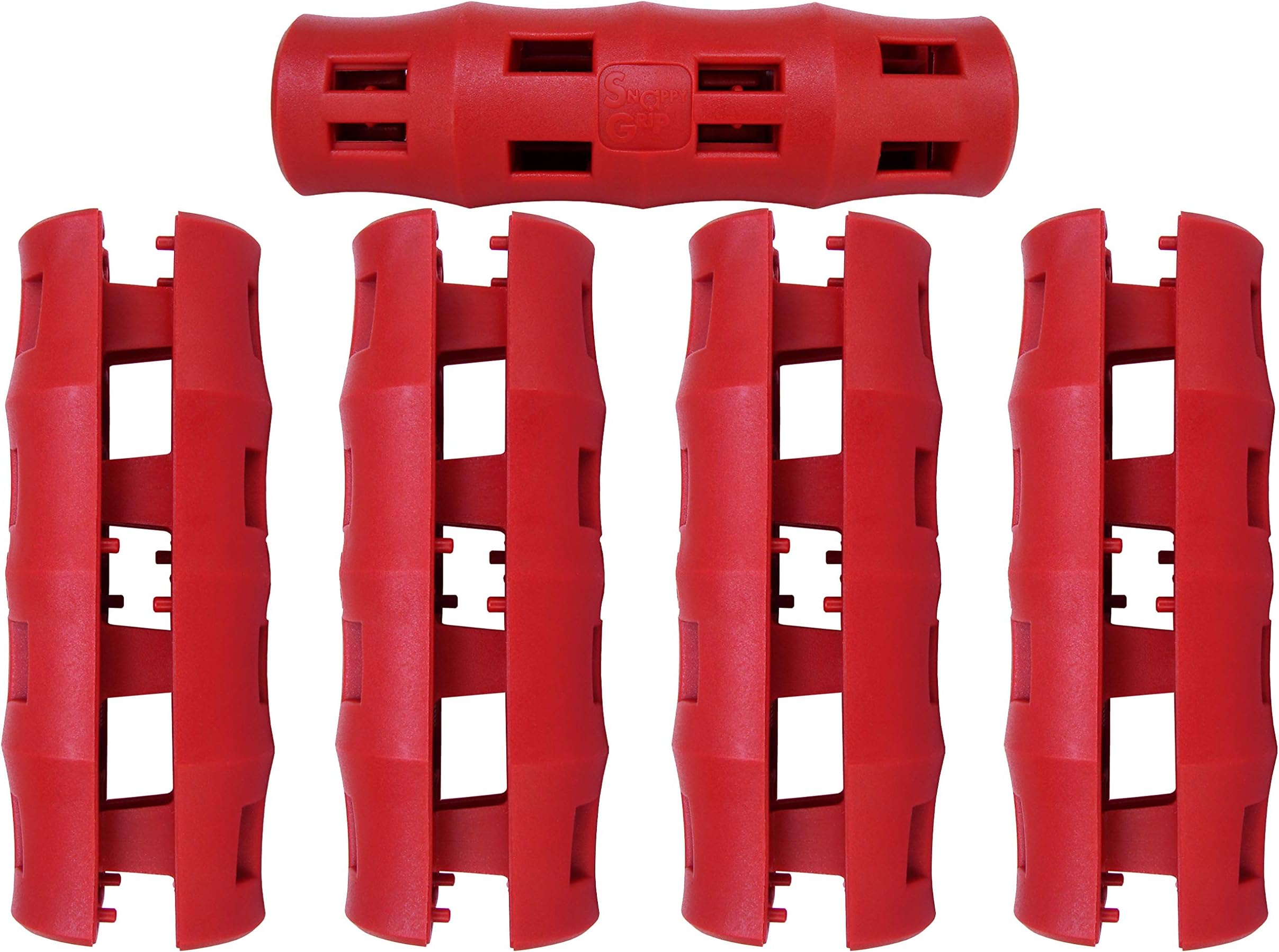 Bucket Handle Replacement Grip, Ergonomic, Oversized, Red, 5 Pack