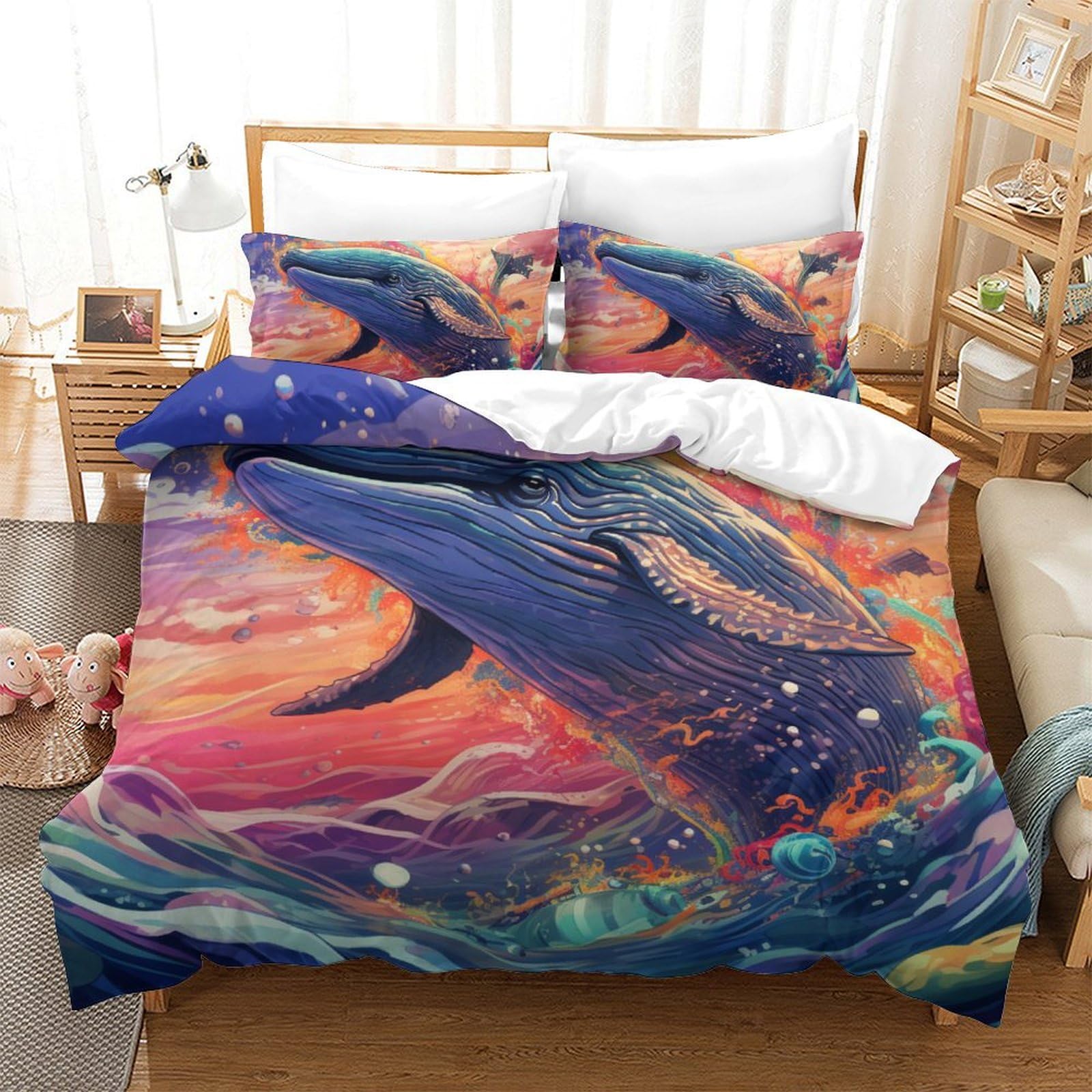 Parure de lit microfibre douce avec fermeture éclair pratique pour grand lit