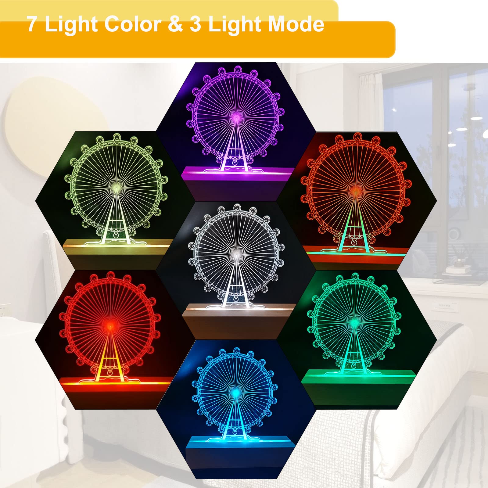 Socle d'affichage rectangulaire de 15,2 cm, base d'affichage rectangulaire colorée à LED, support de base en bois pour acrylique, cristal, veilleuse, art en résine de verre