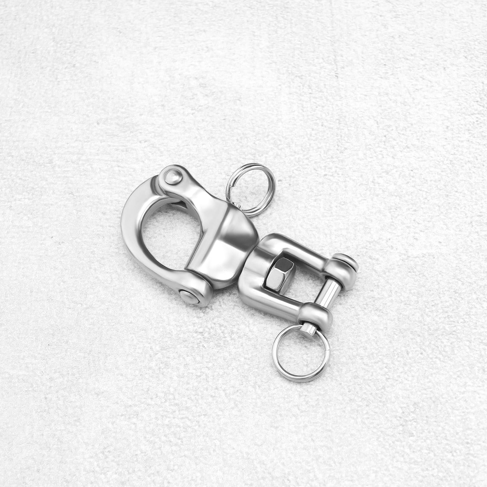 Lot de 2 manilles pivotantes robustes en acier inoxydable 316 pour voilier et spinnaker - 70 mm