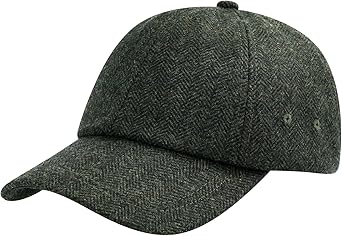 BOTVELA Wool Baseball Cap for Men Adjustable Unstructured Tweed Hat