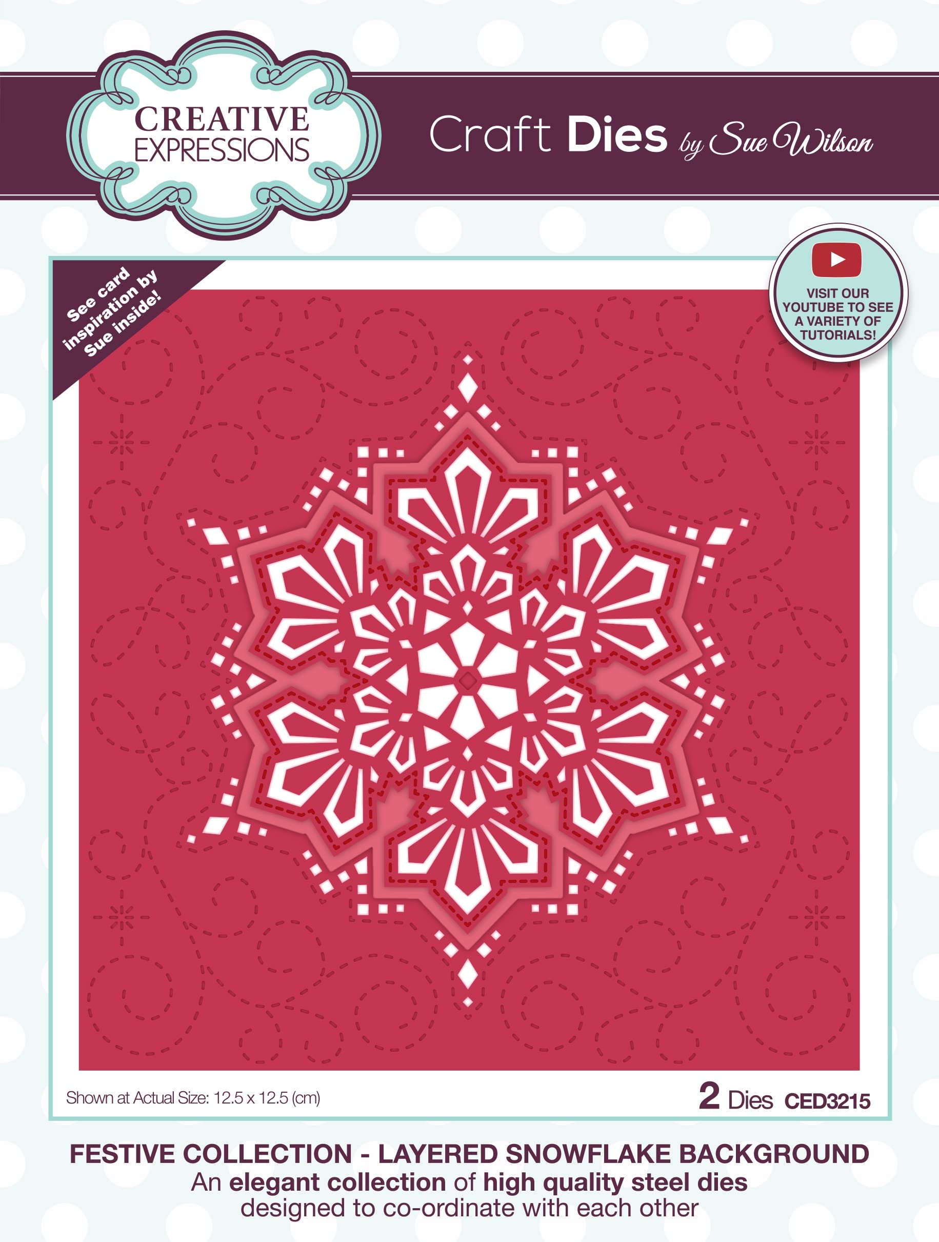 Creative Expressions Metal Sue Wilson - Layered Snowflake Background - Craft Die