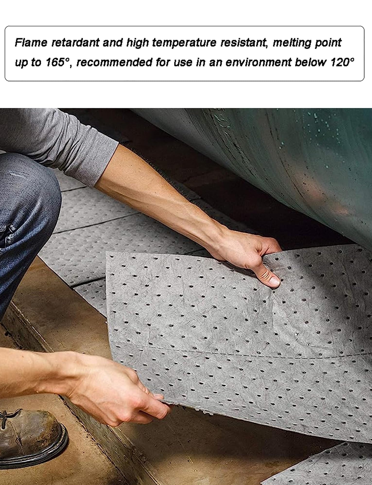 Rotolo di tappetini assorbenti in polipropilene, resistenti per assorbire olio, diesel, carburante e idrocarburi, ideale per uso marino e industriale