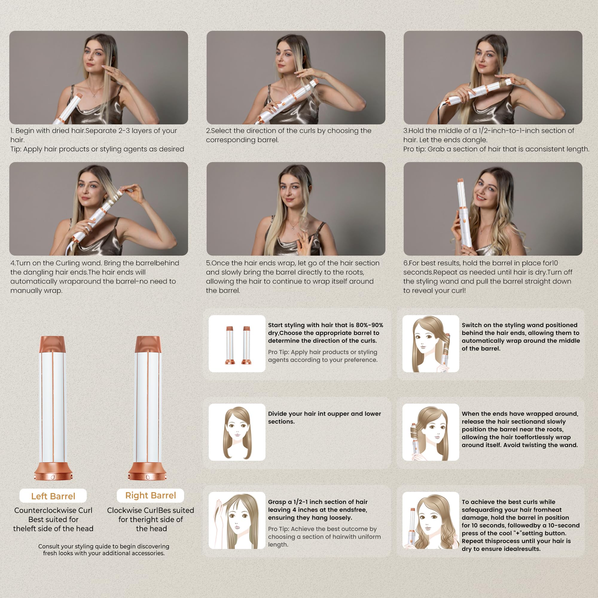 Airbrush 5 en 1 Seche Cheveux 5 en 1, Brosse Soufflante 5 en 1 Avec Seche Cheveux Boucleur, Brosse Souflante, Thermal Brush, Air Styler 5 en 1 Pour Sécher, Boucler, Lisser, Cadeau Noel Femme