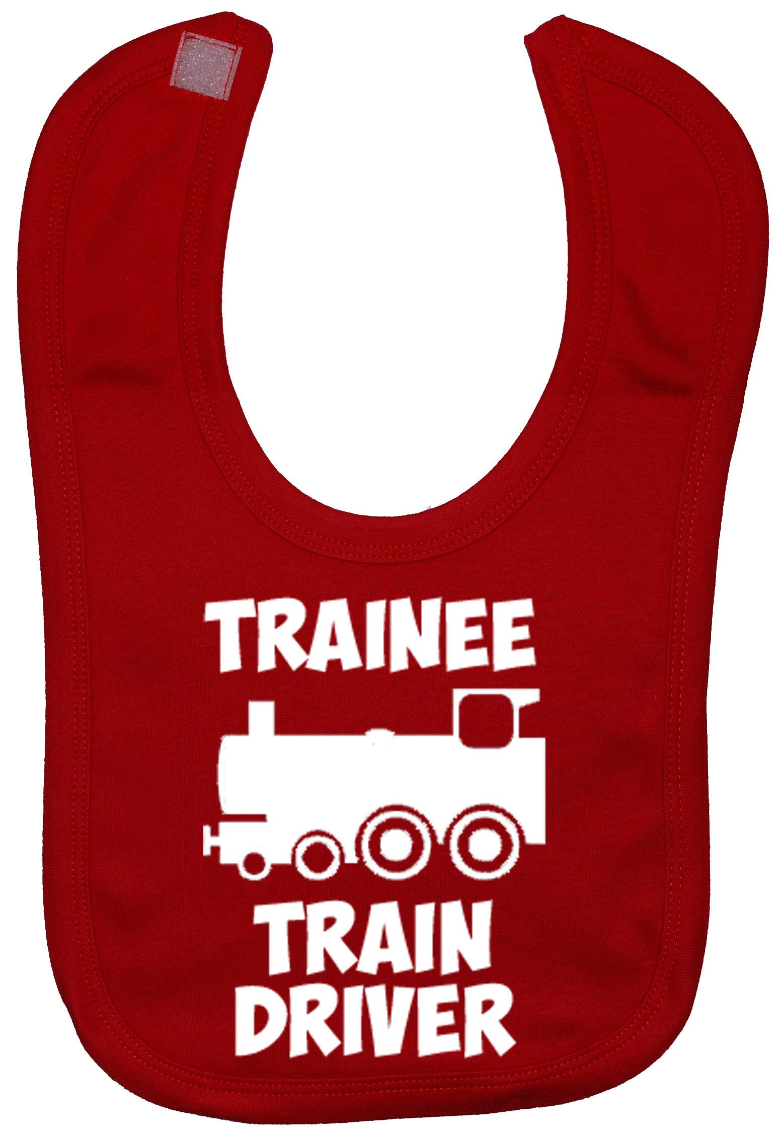 Acce Products Trainee Train Driver Baby Feeding Bib Touch Attach 0 to approx 3 Years - Red