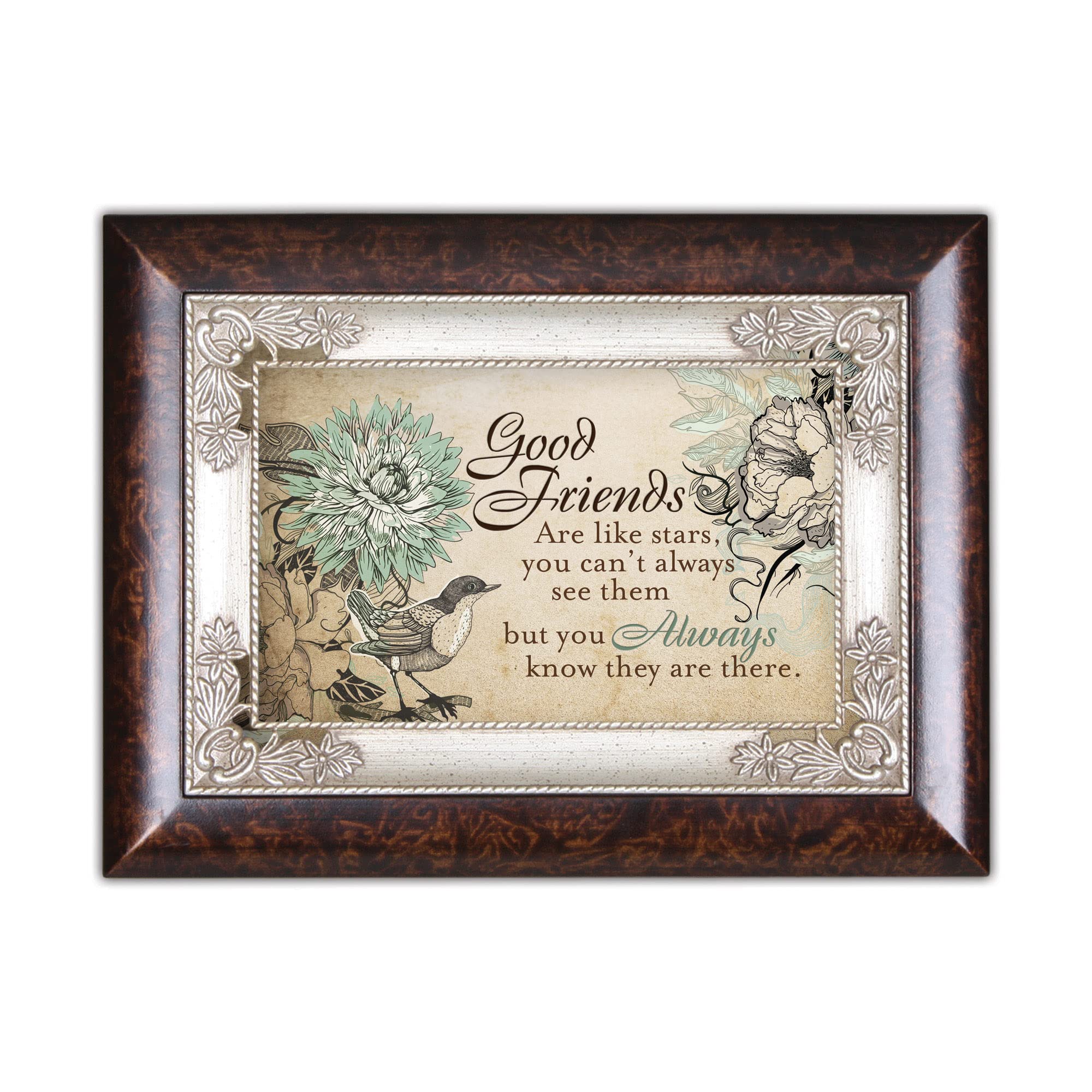Cottage Garden Spieluhr, 8,5 x 6,5 x 3 cm, Braun