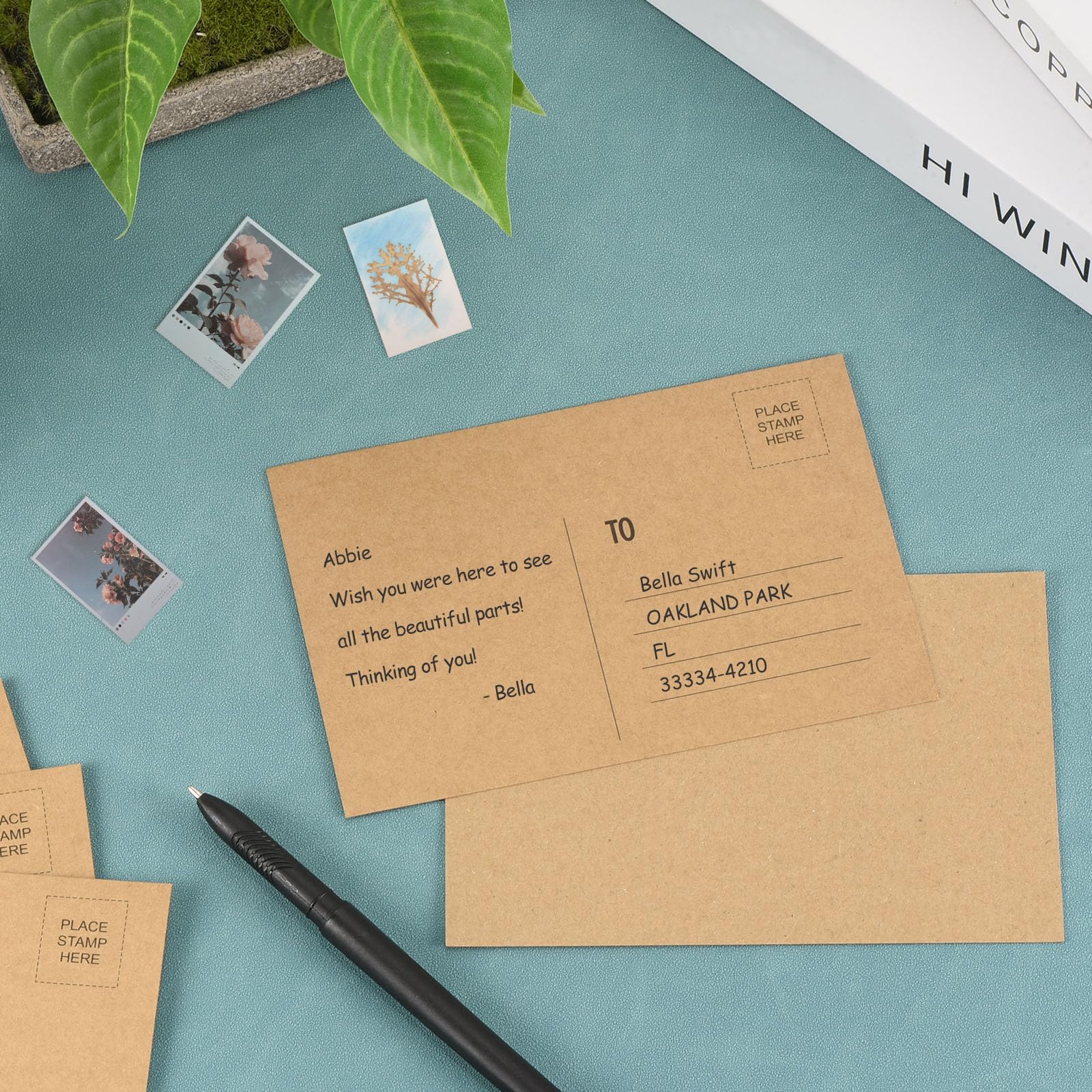 PATIKIL 300 Paquetes de Tarjetas Postales en Blanco 4 x 6 250gsm Marrón