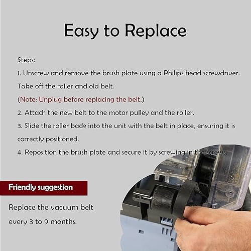 Miniatura 4 de Correas de repuesto para limpiadores de alfombras Bissell 2910 PowerForce y TurboClean 29872806 para mascotas  Repuesto de pieza #1606428, 2