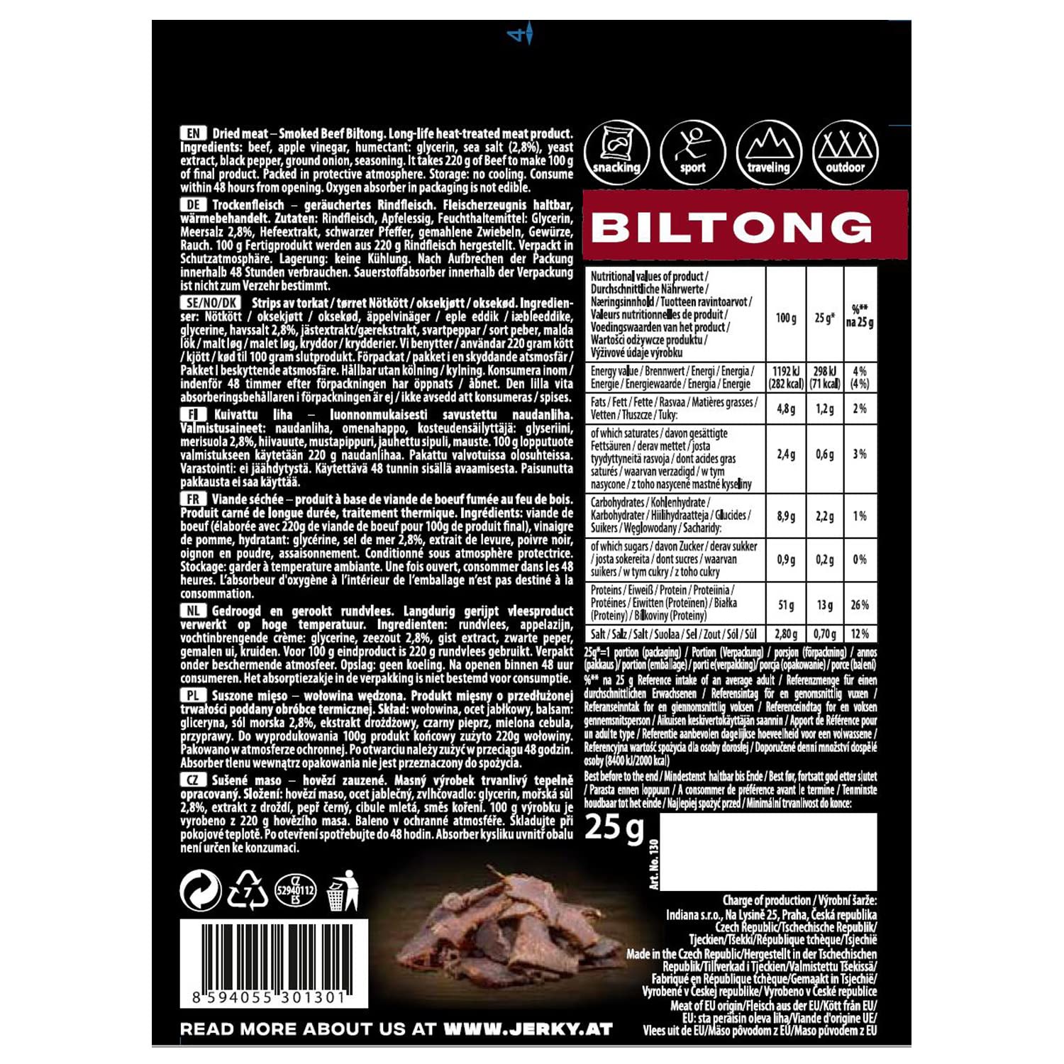 Geschenkbox Indiana Jerky 10er Mix, High Protein, No Sugar
