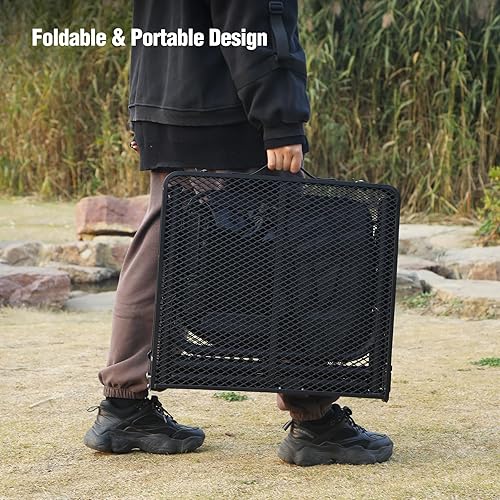 Miniatura 70 de REDCAMP Mesa plegable de 36 x 24 pulgadas para exteriores, mesa de parrilla ligera y portátil de aluminio de metal para exteriores con patas de Negro