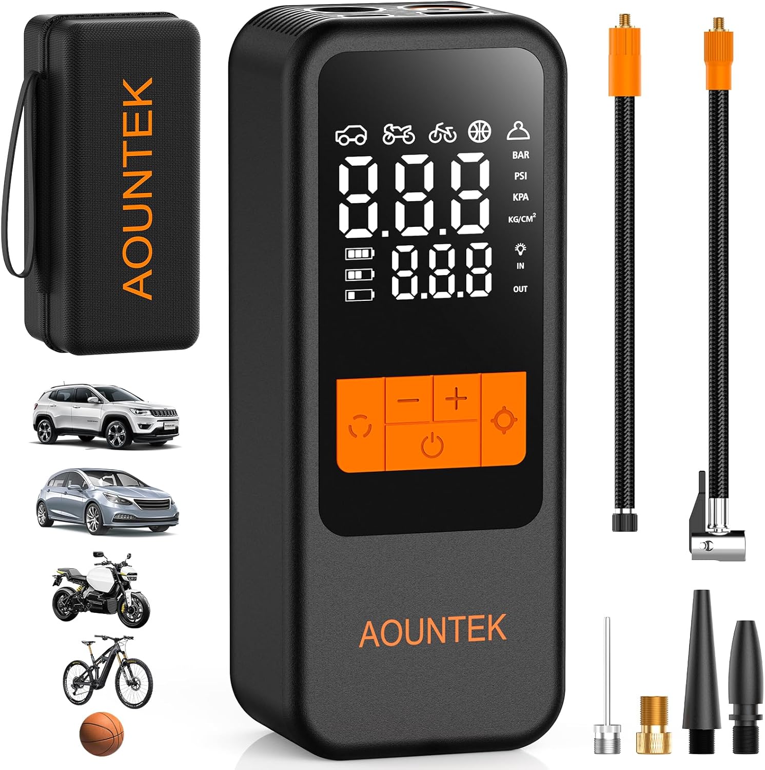 Tire Inflator Portable Air Compressor Portable Air Pump For Car Tires with Digital Pressure Gauge 150 PSI Fast Inflation Auto Shut Off Function Cordless Electric Air Pump for Bike Motorcycle Ball,etc