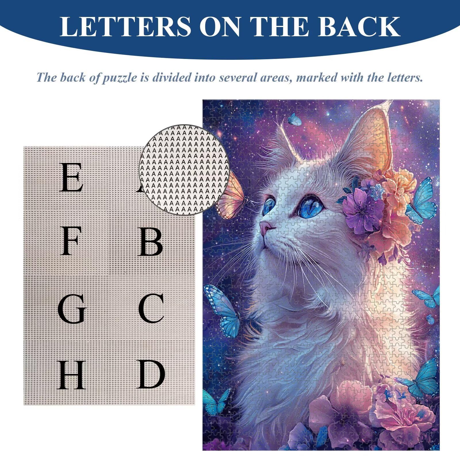 1000 elementów, puzzle dla dorosłych, kot i kwiaty, drewniane puzzle 1T