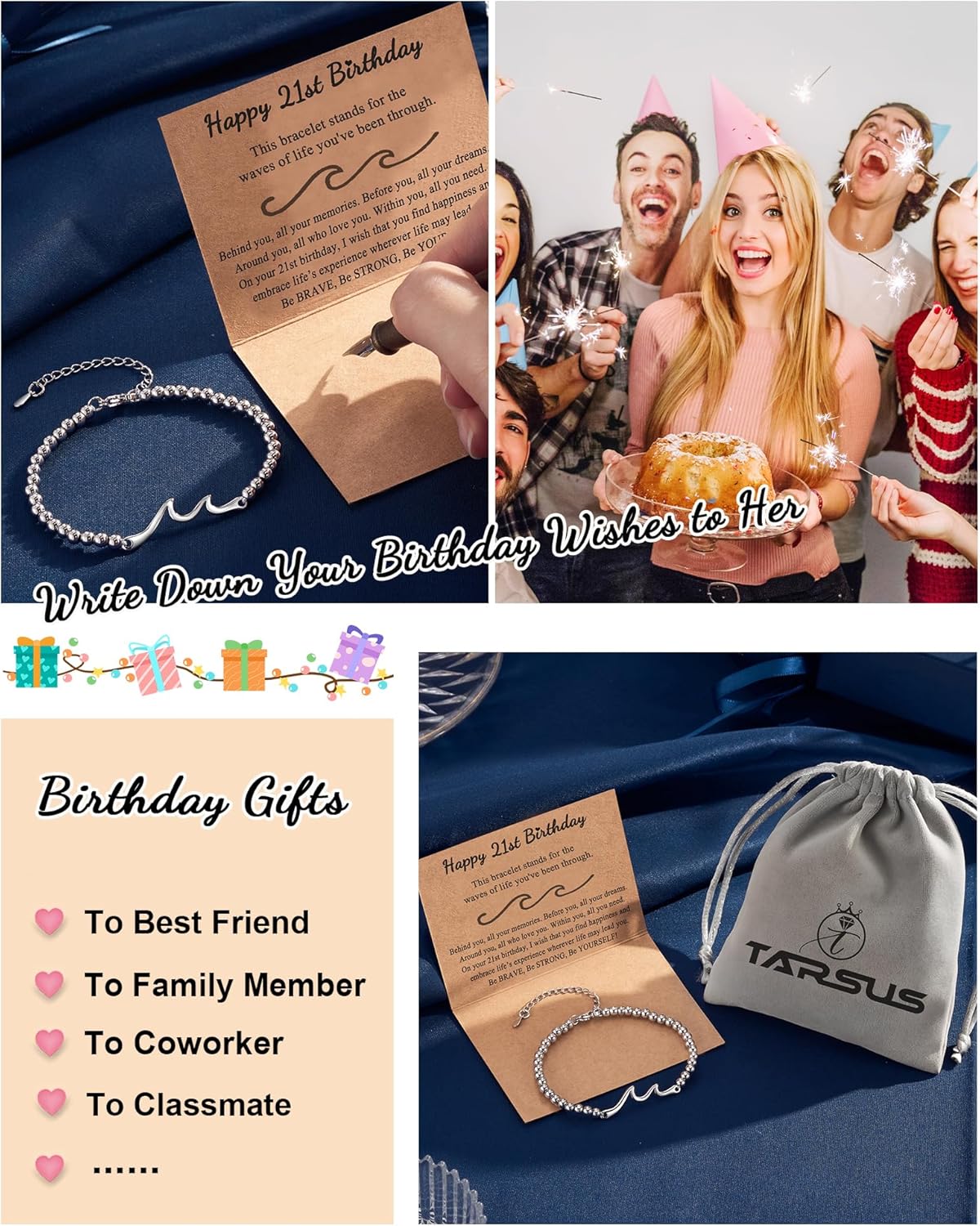 Tarsus Birthday Gifts for Women, Through The Waves of Life, Birthday Bracelet for Women Friend Sister Daughter Mom Grandma... - Image 7