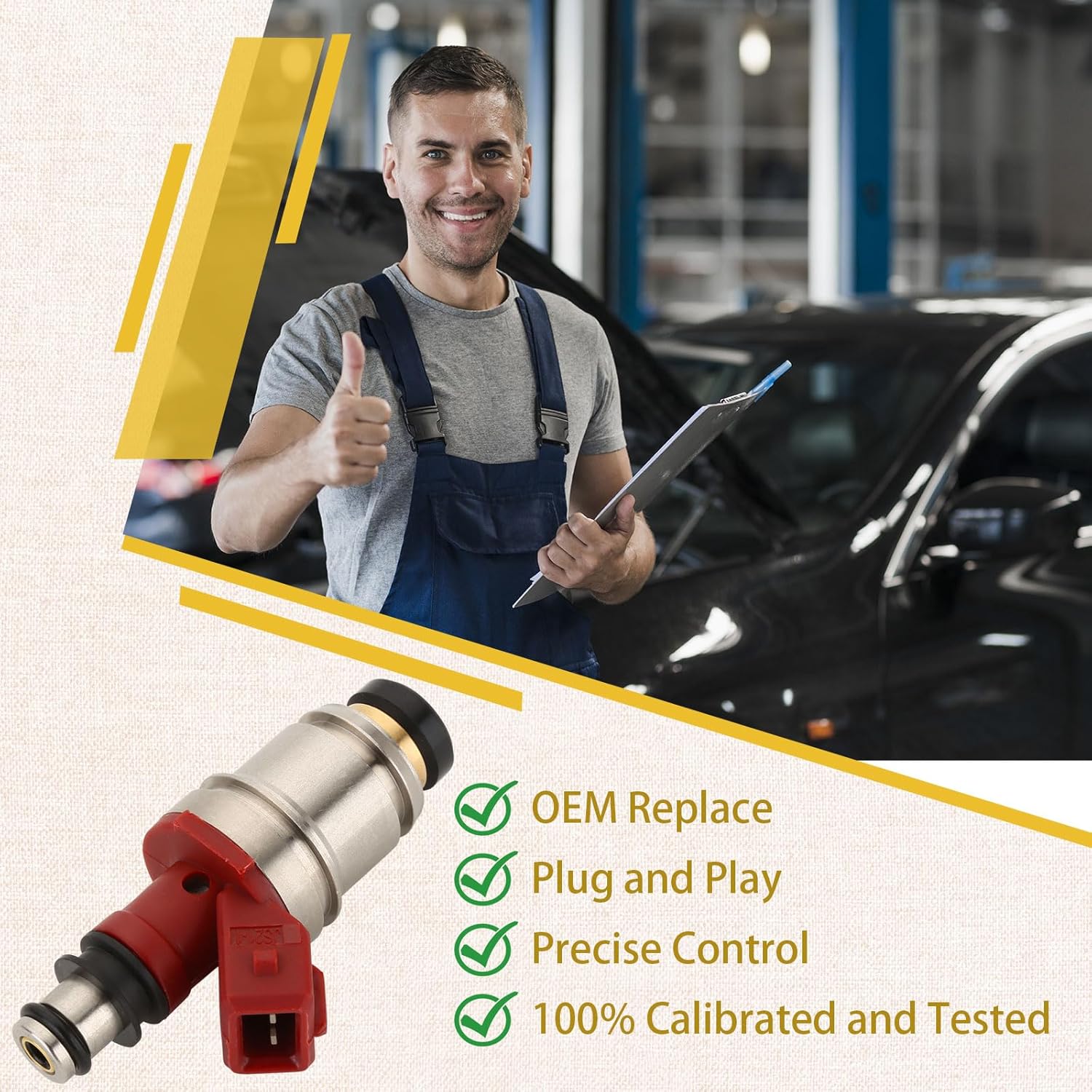 1990-1994 D21 Pickup 2.4L Fuel Injectors,Compatible with/Nissan KA24 Motor OE#16600-86G00