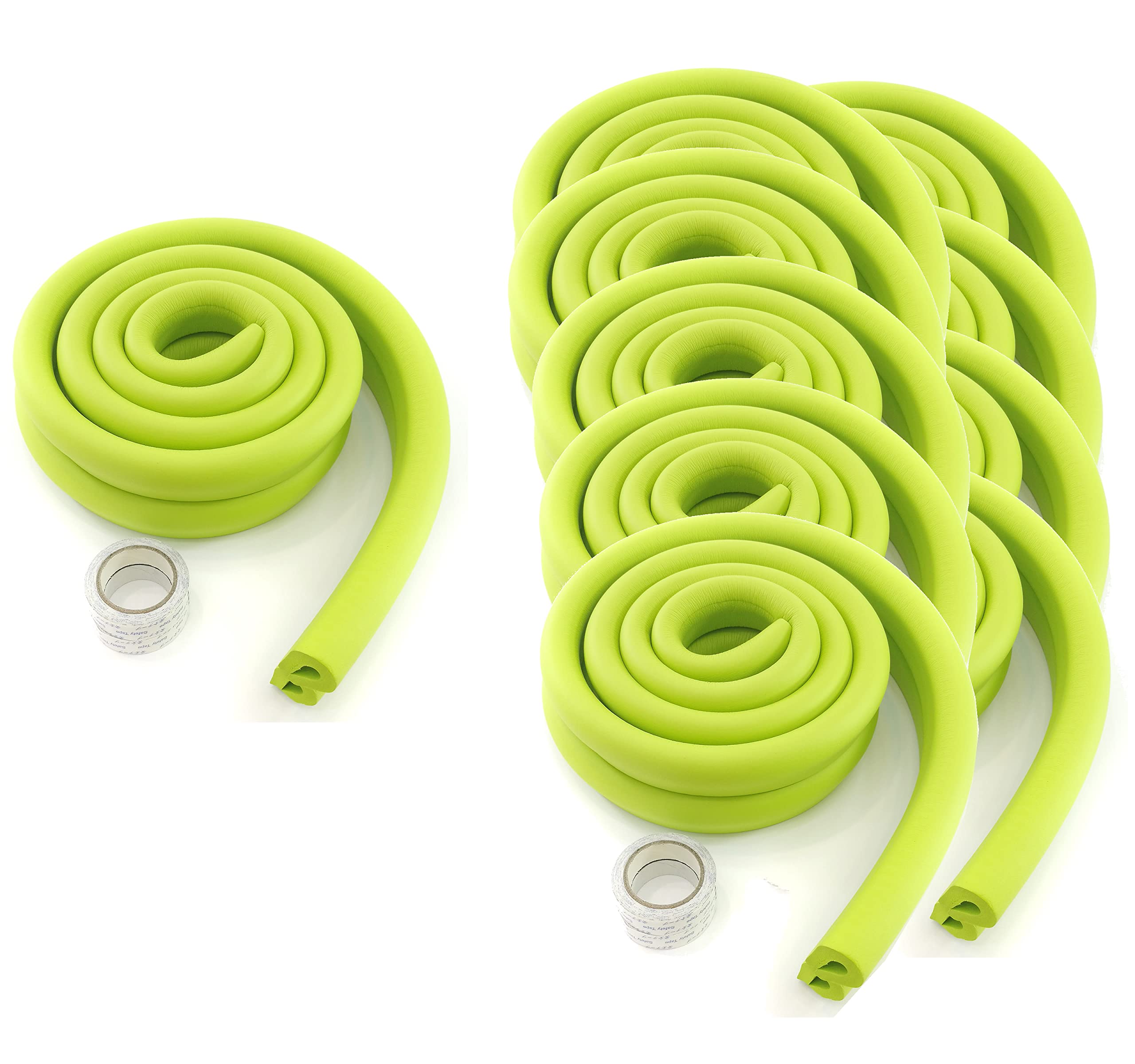 40 Metros Protector Borde Forma de U, Espuma para Borde de Mesa de Vidrio, Anticolisión Tira para Bebés y niños, Protectores para Bordes, Extra DENSOS. 20x2M, Verde KXD7003 Green