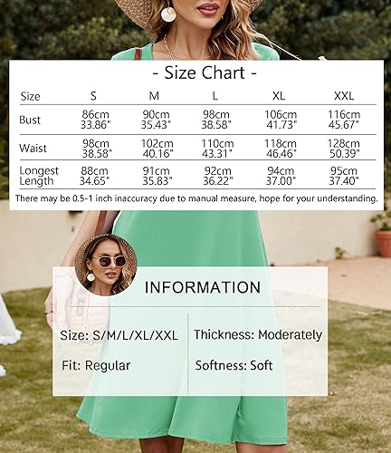 Miniatura 5 de FZ FANTASTIC ZONE - Vestido informal de verano para mujer, estilo camiseta, holgado, de manga corta y con bolsillos