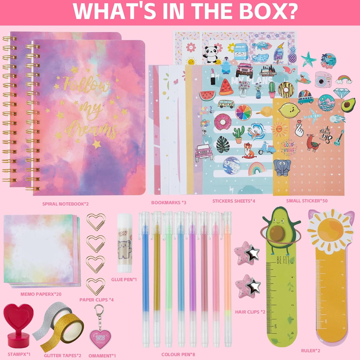DIY Journal Kit for Girls, Great Gifts for 8 9 10 11 12 13 14 Year Old Girls, Stationary Scrapbook & Diary Supplies Set, Art and Crafts for Kids, Ideal Christmas Birthday Gifts Stuff for Girl