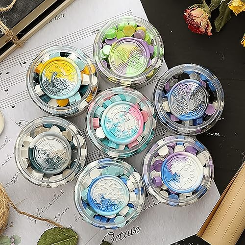 Miniatura 3 de Cera de sellado multicolor para sello de cera, cuentas de cera de colores mixtos para sello de sellos, cera de sello para cartas, sobres de
