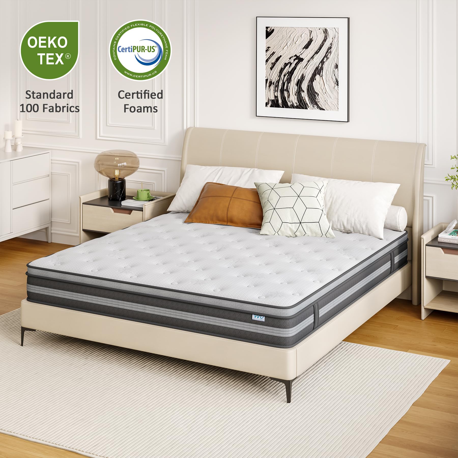 80x200 cm Matratze, 26cm höhe, H3 Taschenfederkernmatratze, Gel Memory Foam Hybrid, Taschenfederkern, Atmungsaktiv, Mittelfest, Druckentlastung, Federkernmatratzen Öko-Tex Zertifiziert