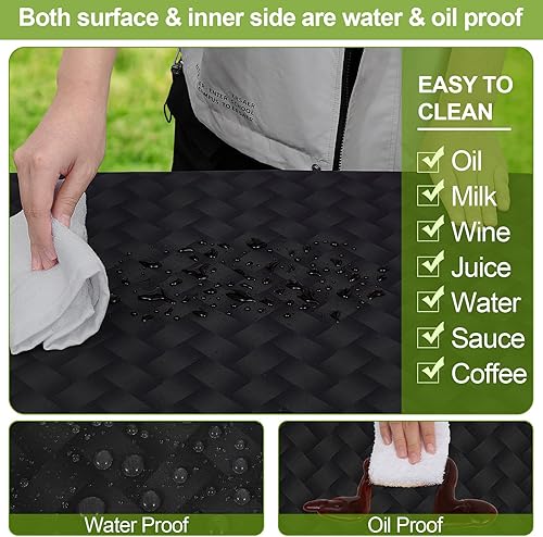 Miniatura 117 de Play Tailor - Mantel para mesa de pícnic con cubiertas para bancas, impermeable y a prueba de viento con bolsa de cordón, ajustable a mesas y bancas