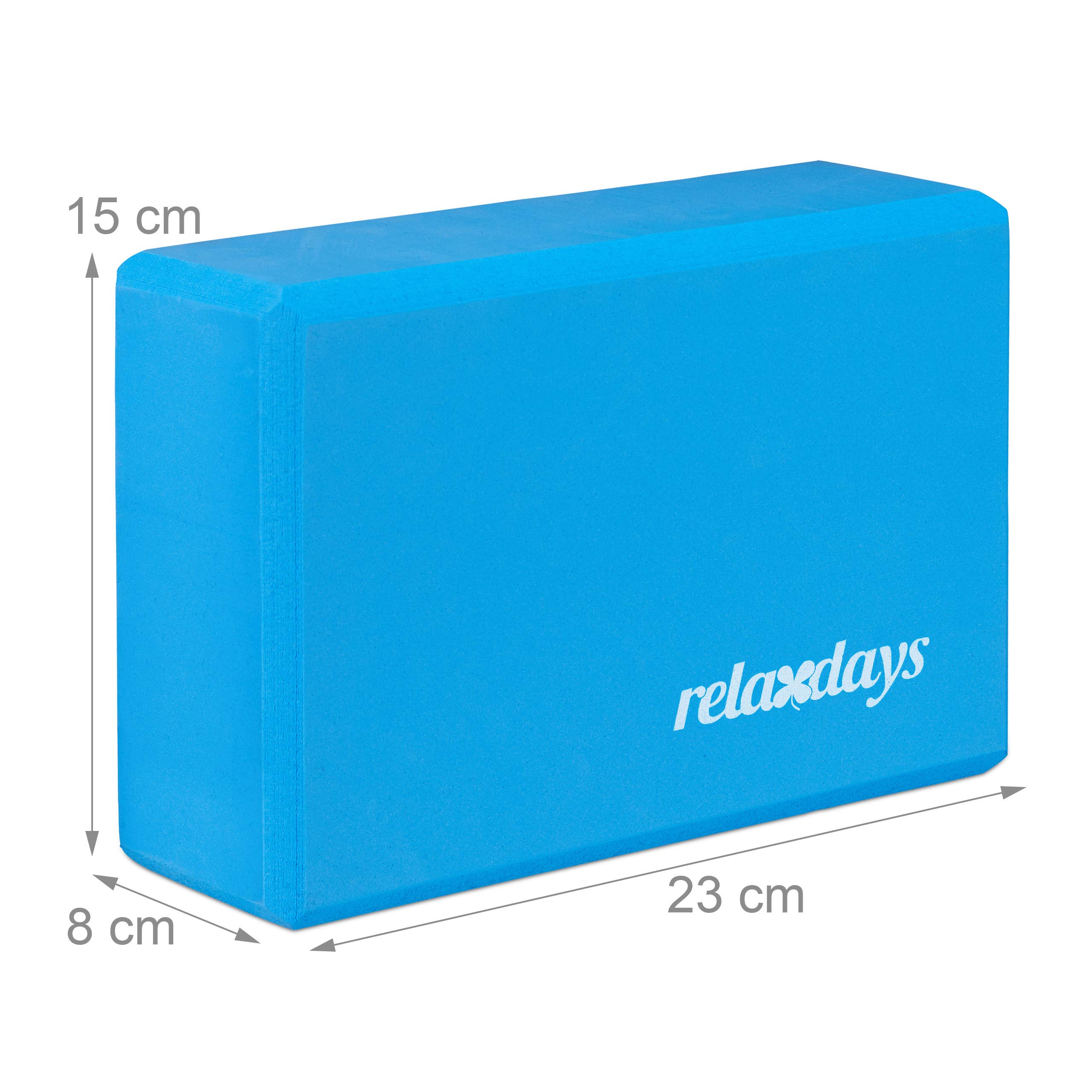 10x Yoga Block Schaumstoffblock für Yoga Übungen Schaumstoff rutschfest HBD:8 x 23 x 15 cm, Blau
