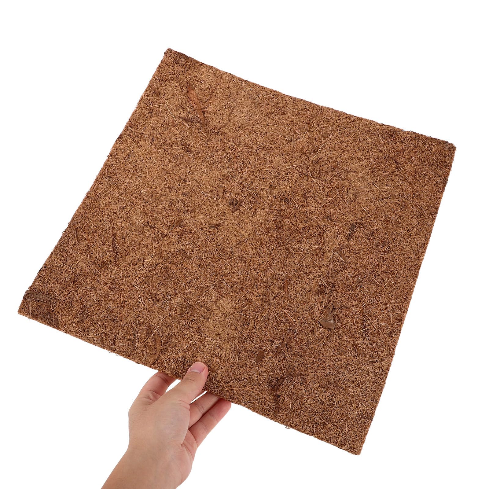 HANABASS Tappetino per Rettili in Fibra di Cocco Marrone, 4 Pezzi | Lucertola e Pollaio, Design Robusto e Multifunzione, Accessori per Rettili Domestici
