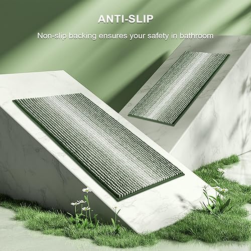 Miniatura 37 de BSICPRO Juego de alfombras y tapetes de baño, 2 piezas de felpilla gruesa y absorbente, antideslizantes, suaves y peludas para baño, lavables a