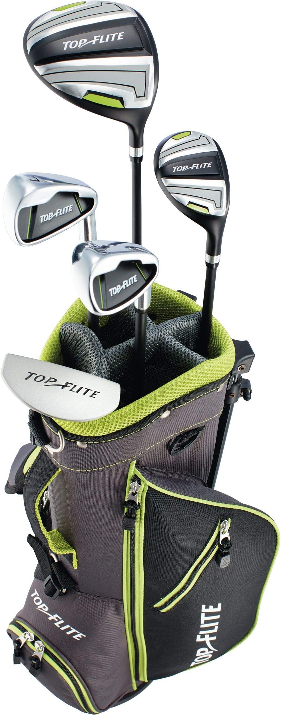 Top-Flite 2019 Kids' 8-Piece Complete Set – (Height 46” – 52”)-Grey/Volt-Right Hand