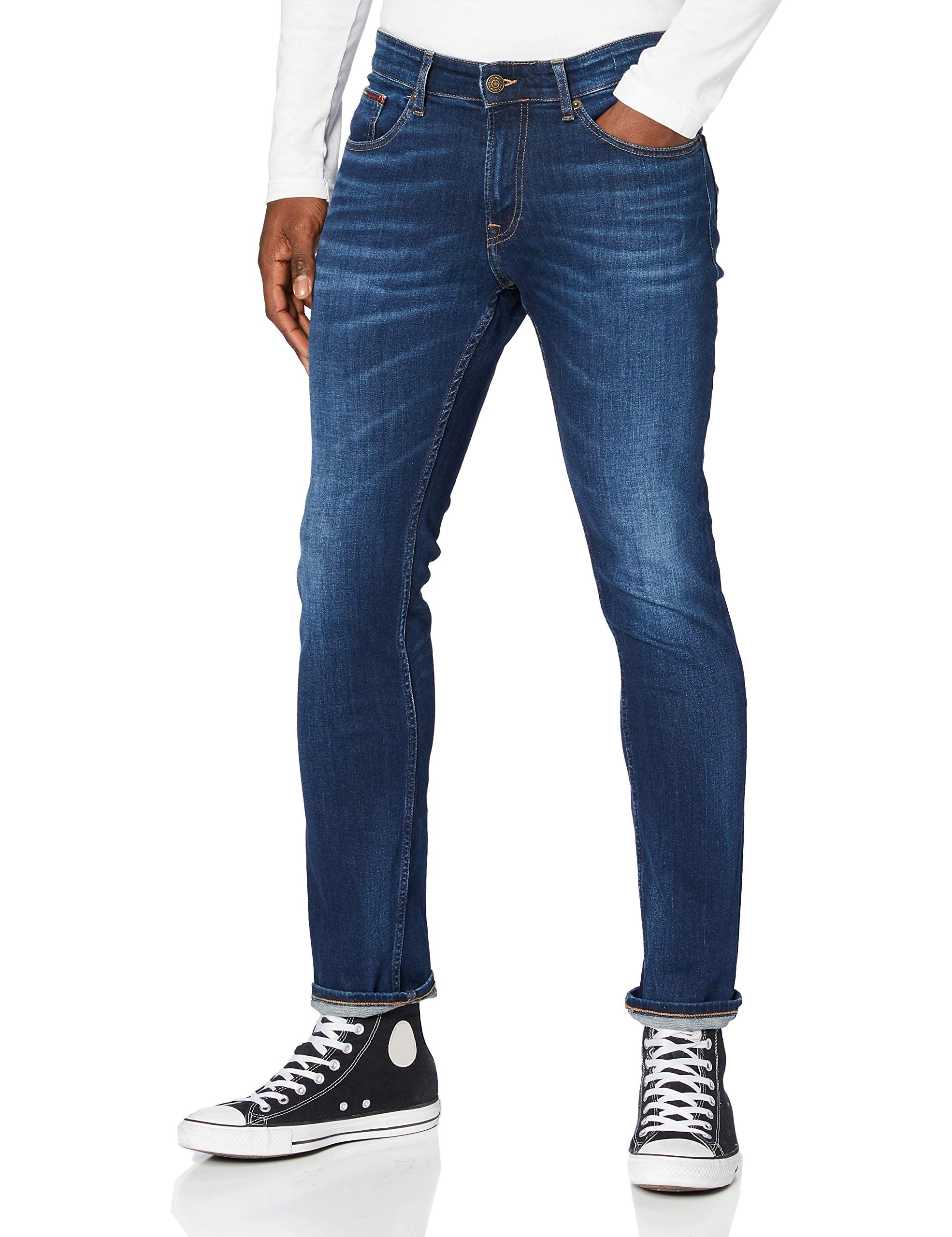 Tommy Jeans Men's Scanton Slim Wmbs Jeans, Wilson Mid Blue Stretch, 27W / 30L