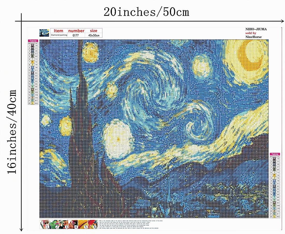 Amazon.co.jp: NIHO-JIUMA ゴッホ 星月夜ダイヤモンドペイン