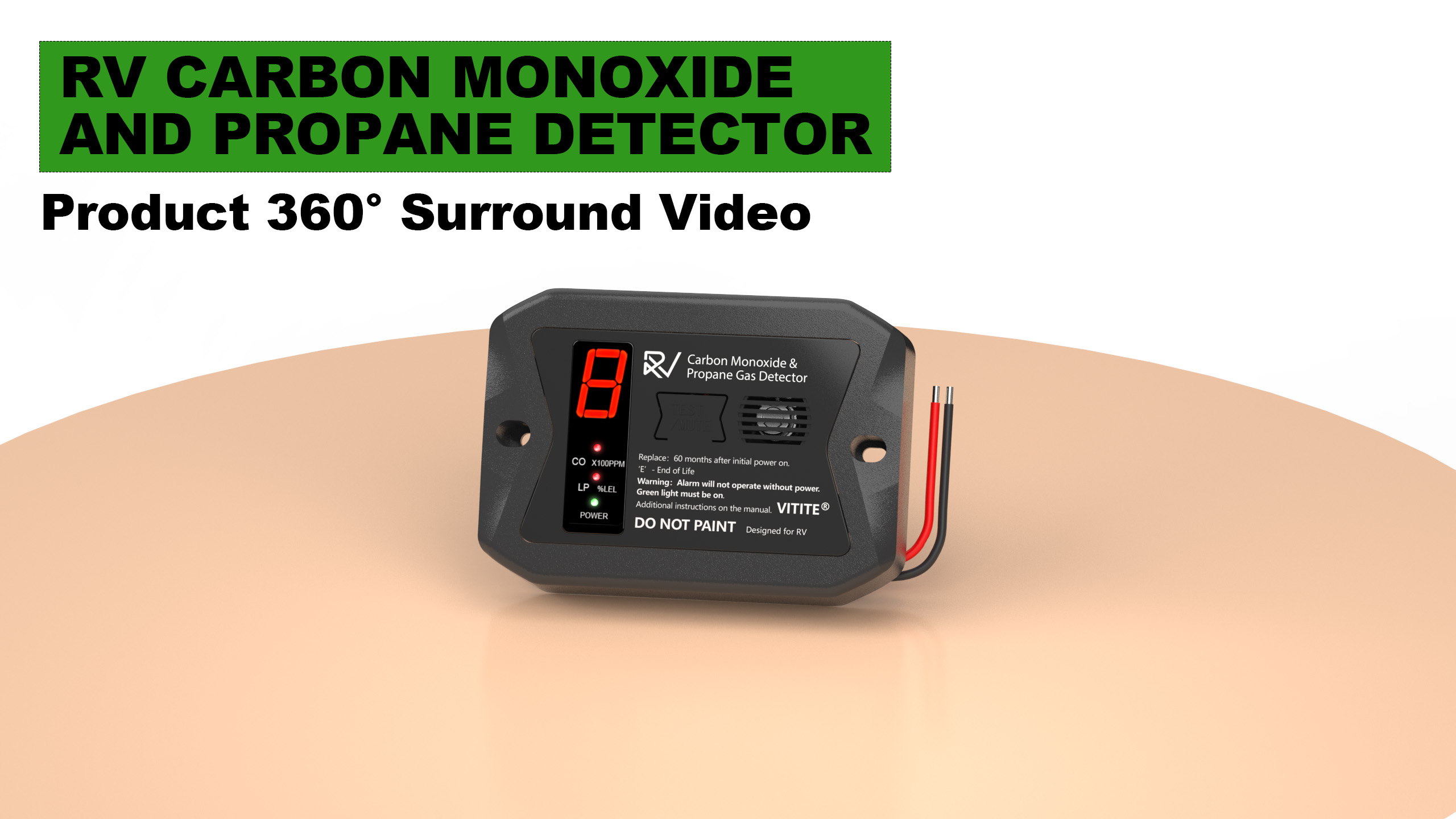 Dometic RV Non Digital Carbon Monoxide Detector Alarm Battery Power