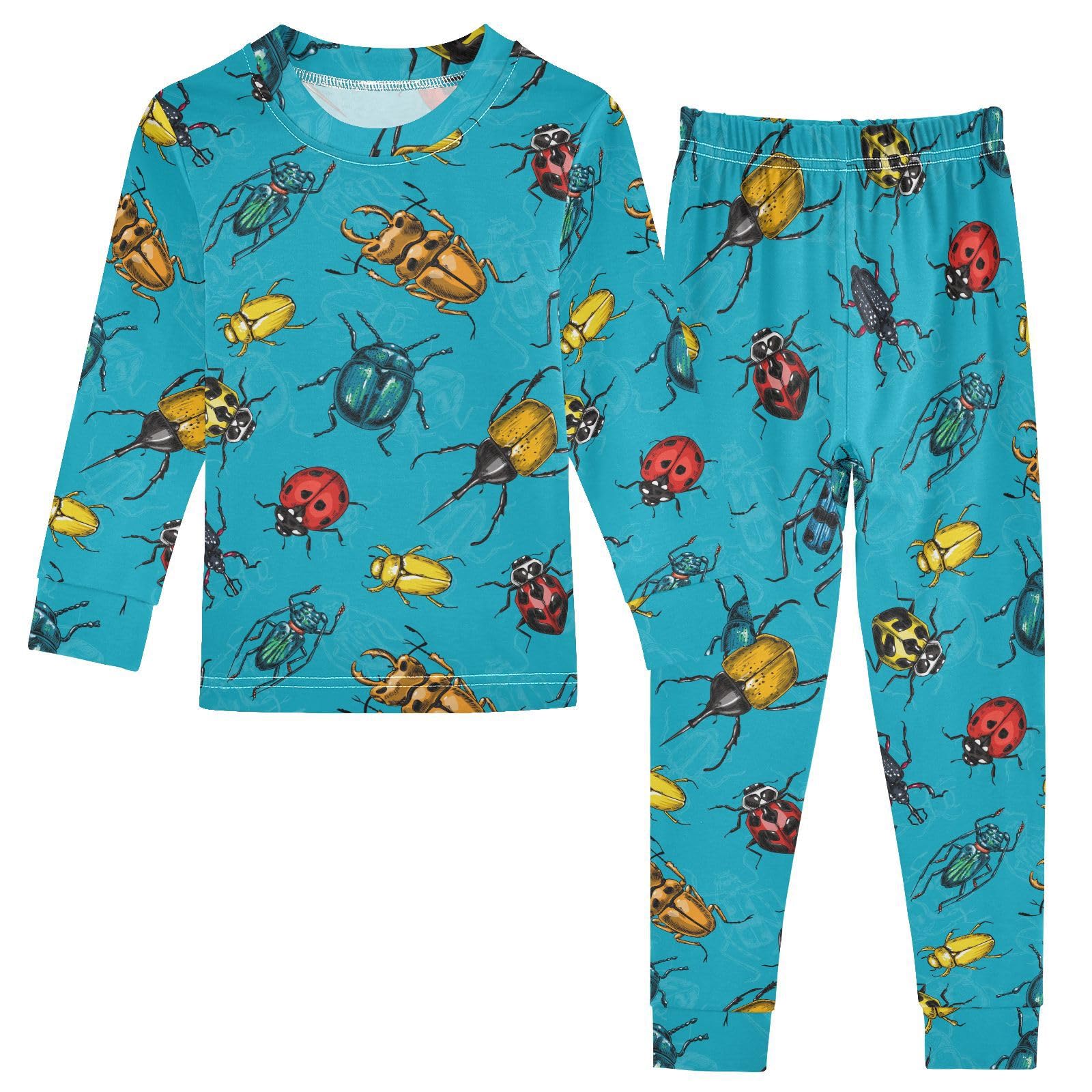 JHKKU Beetles Bugs Pajamas Set Cotton 2 Piece Soft Comfy Pjs Long Sleeve Lounge Sleepwear 18M