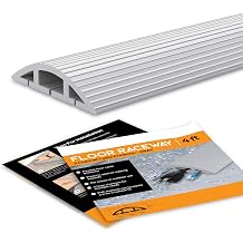 10-Foot Cord Cover - Floor Cable Management Kit for Indoor or Outdoor Use - 3-Channel Cable Raceway for Sidewalks or Walkways by Simple Cord Gray