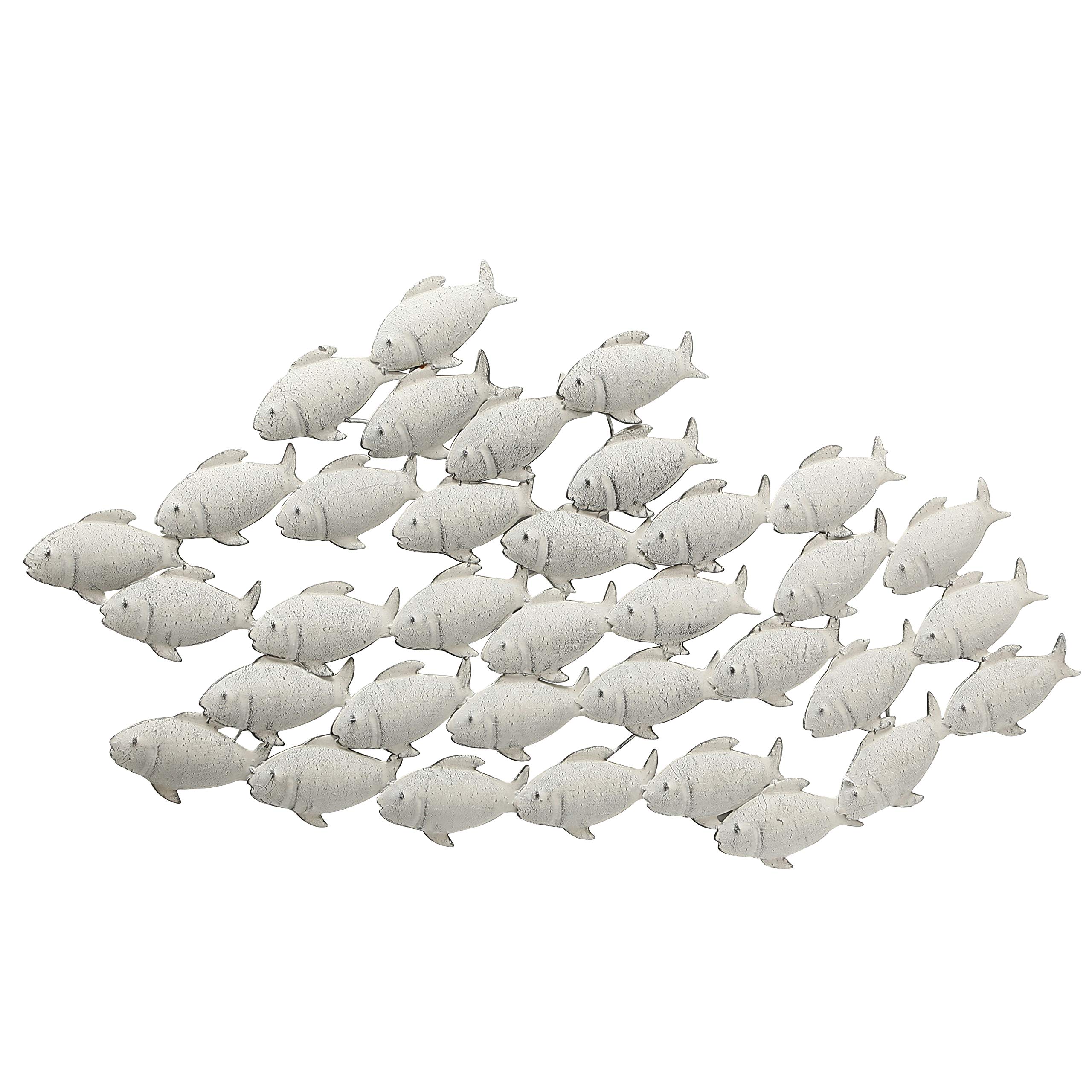 BOLTZE Wandobjekt Fischschwarm Metall, grau, 2 x 97 x 53 cm