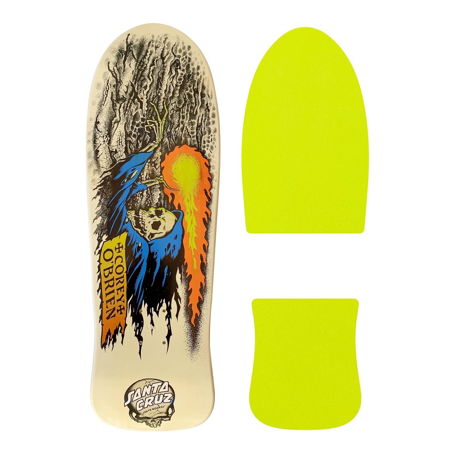 Die-Cut Style Skateboard Grip Tape for Santa Cruz Corey O'Brien Reaper Reissue (Clear)