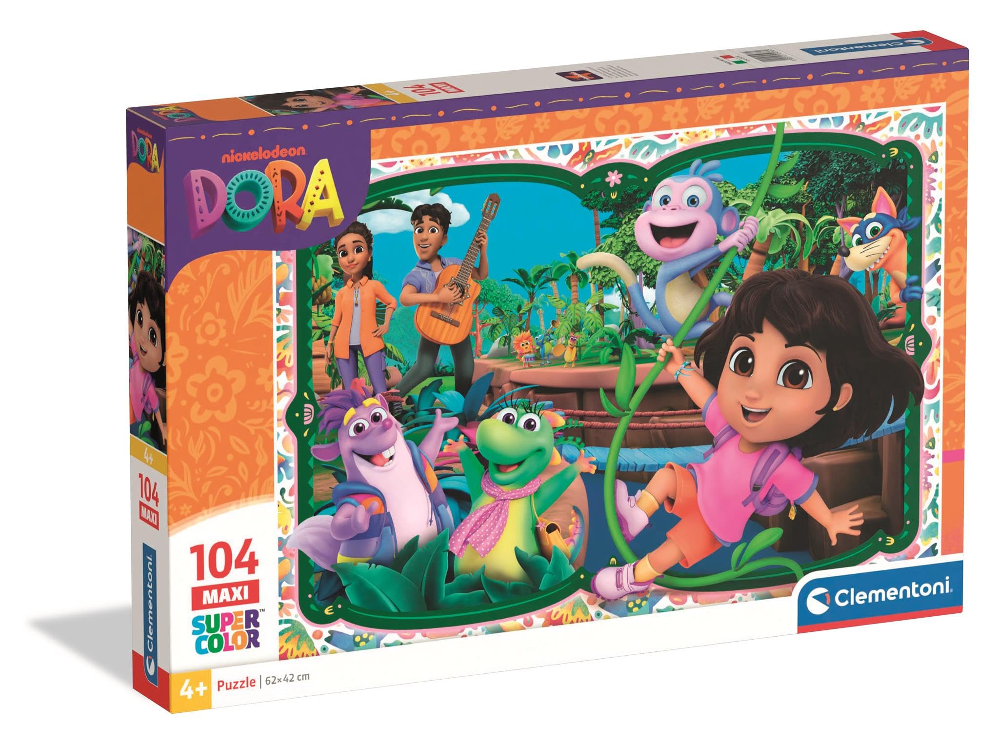 Clementoni Puzzle 104 pieces MAXI, Dora The Explorer, Nickelodeon, Made in Italy, 3 years, 25076